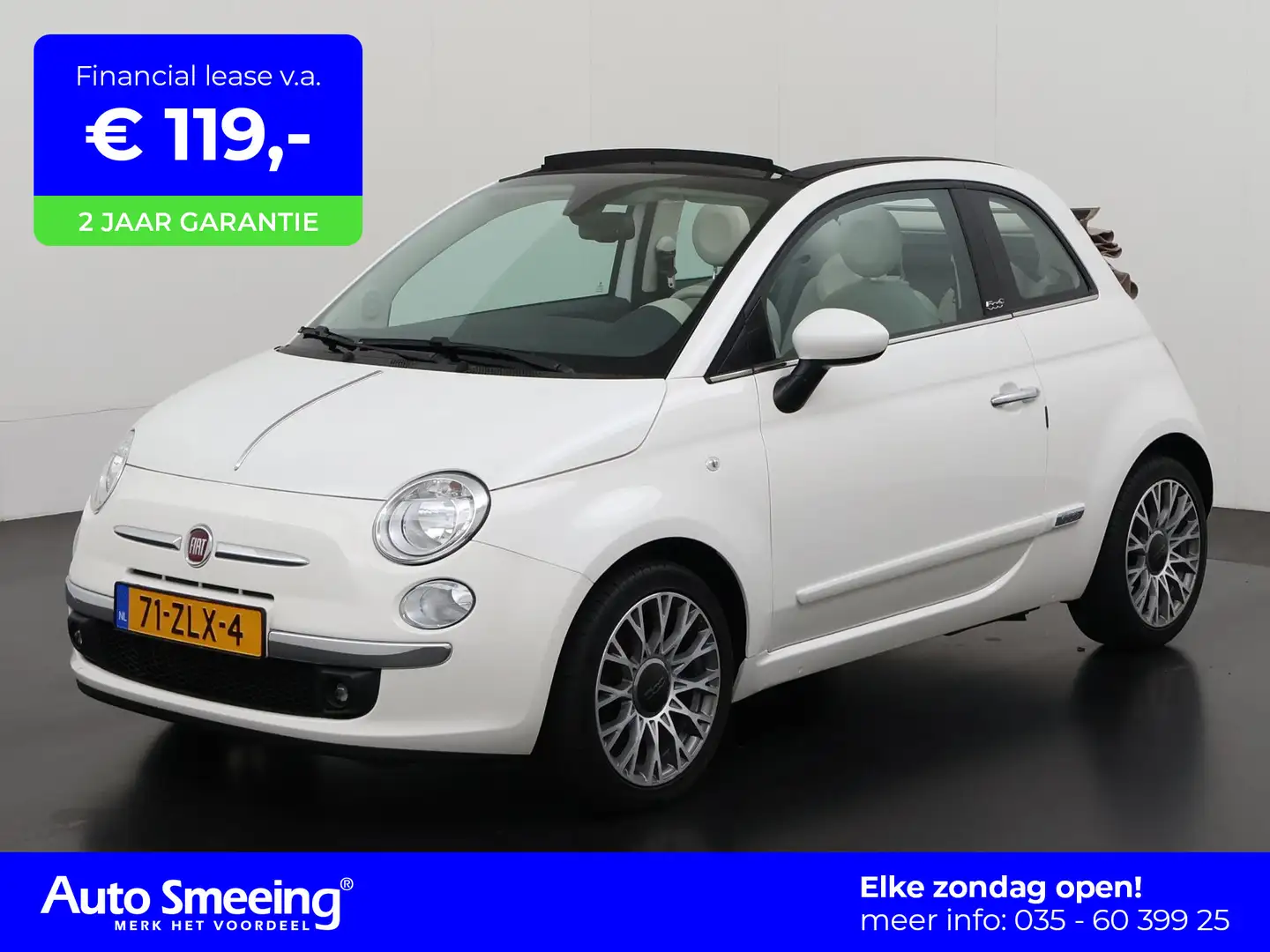 Fiat 500C 0.9 TwinAir Lounge | Automaat | 23.000km! | Parkee Wit - 1