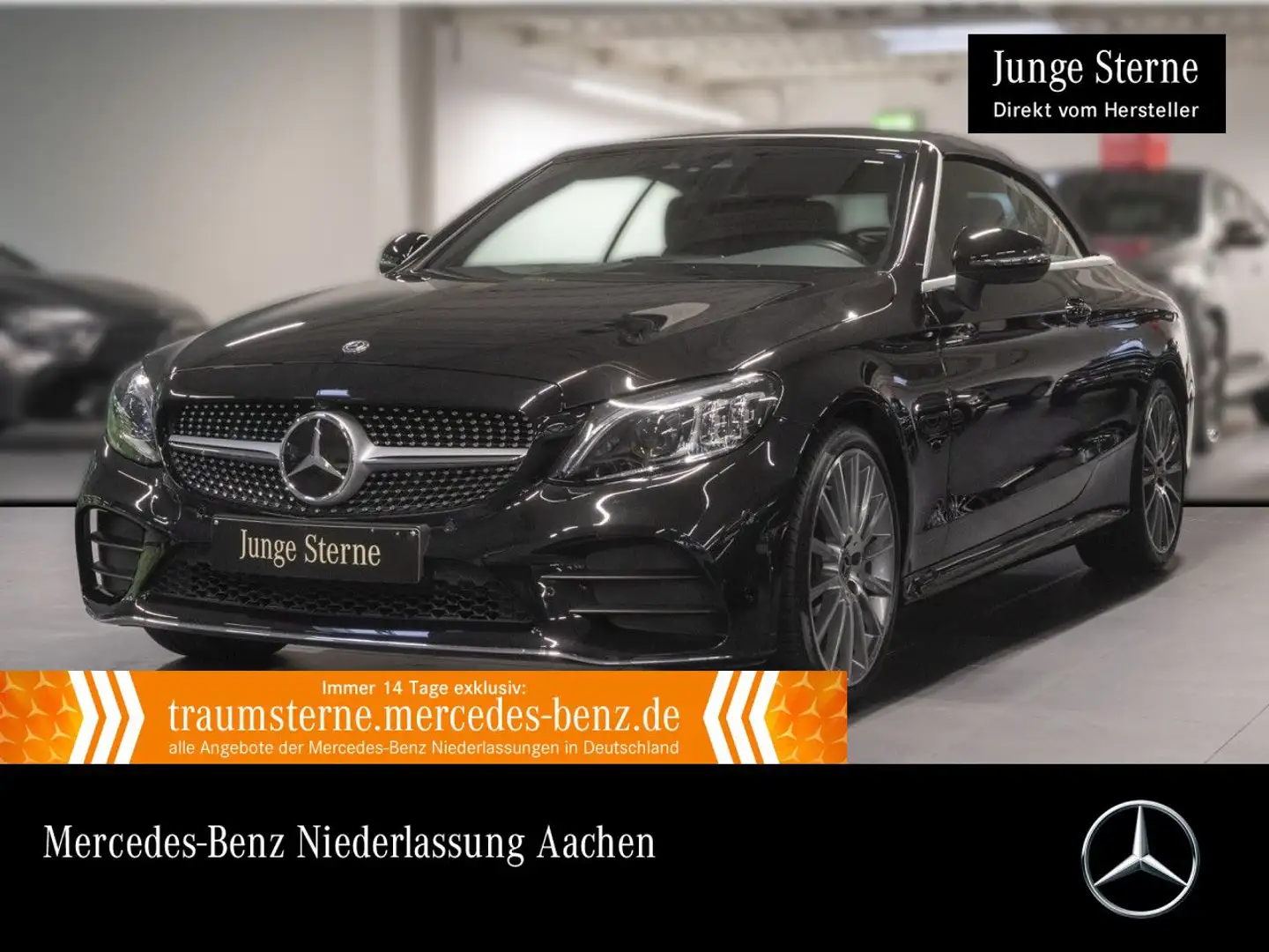 Mercedes-Benz C 200 Cabrio AMG+360+MULTIBEAM+FAHRASS+BURMESTER Noir - 1