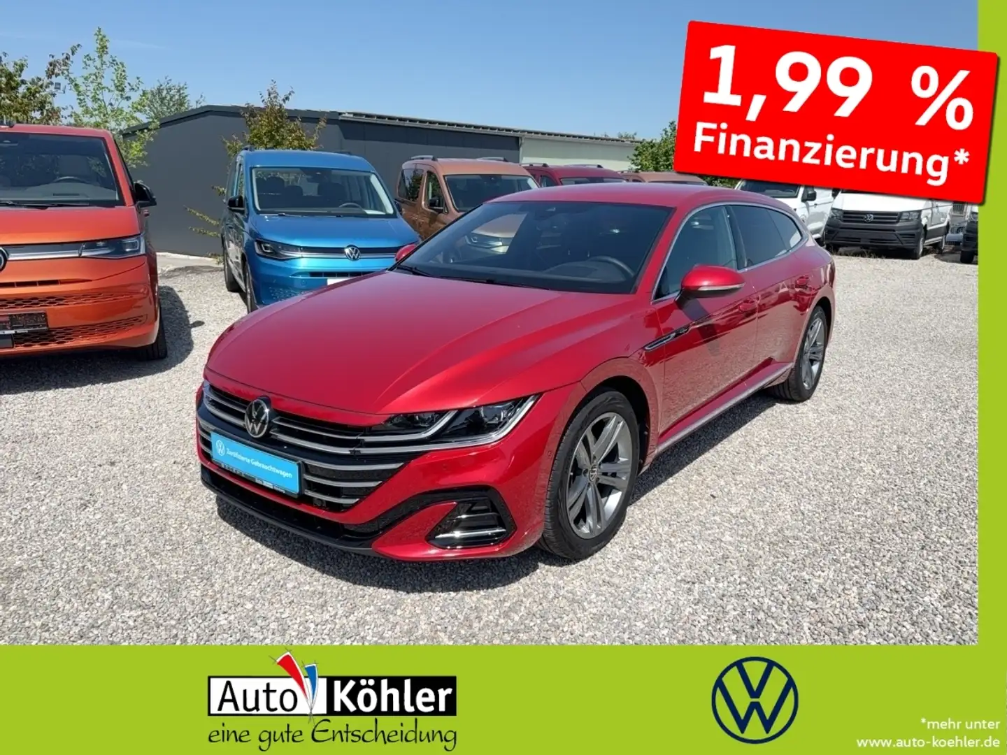 Volkswagen Arteon SB R-Line TDi DSG Matrix 360 4xSHZ ACC LM Rot - 1