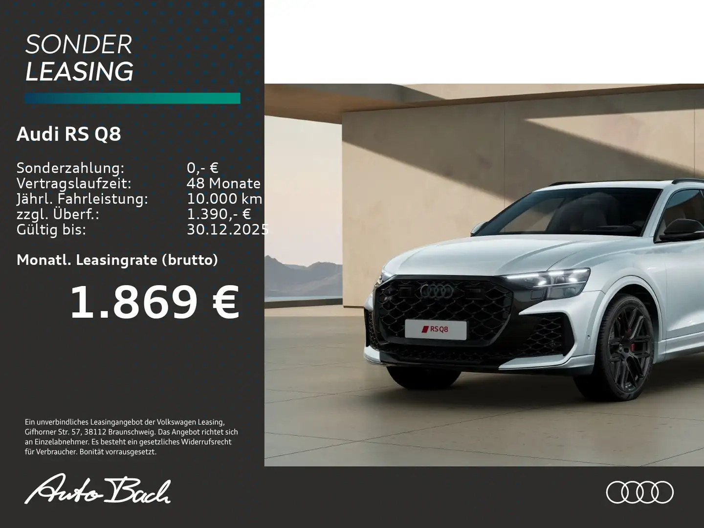 Audi RS Q8 performance 471kW RSAbgas & Keramik Pano A Zilver - 2