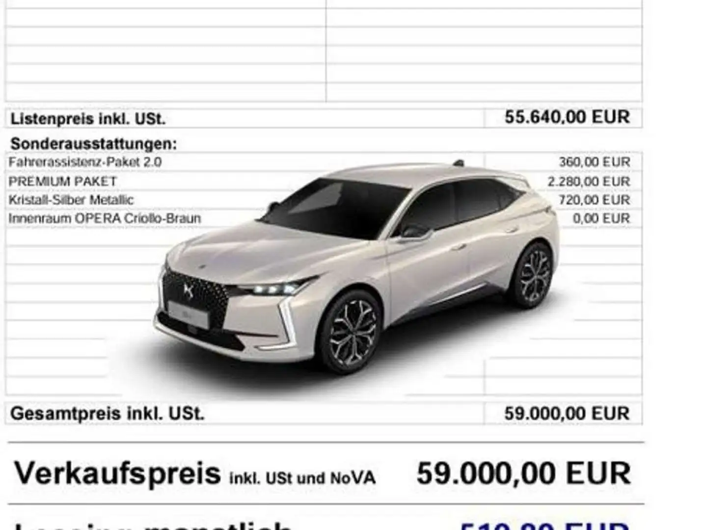 DS Automobiles DS 4 DS4 E-Tense 225 Opera Silber - 2