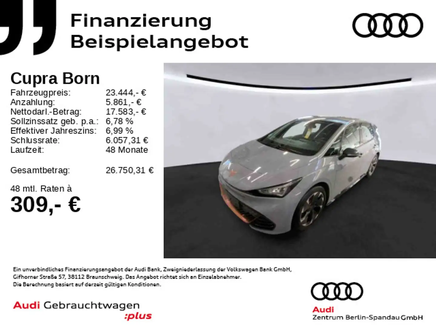 CUPRA Born 58 kWh *ACC*R-CAM*NAV*LED*PDC*SHZ* Grau - 1