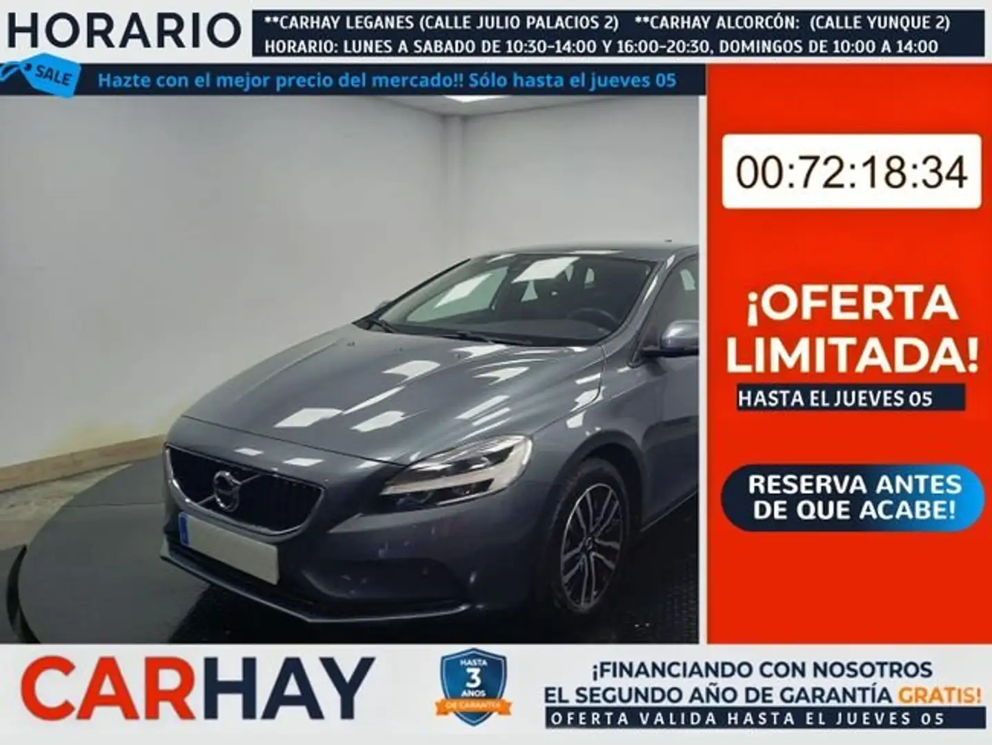 Volvo V40 2.0 D2 MOMENTUM GEARTRONIC AUT Gris - 1