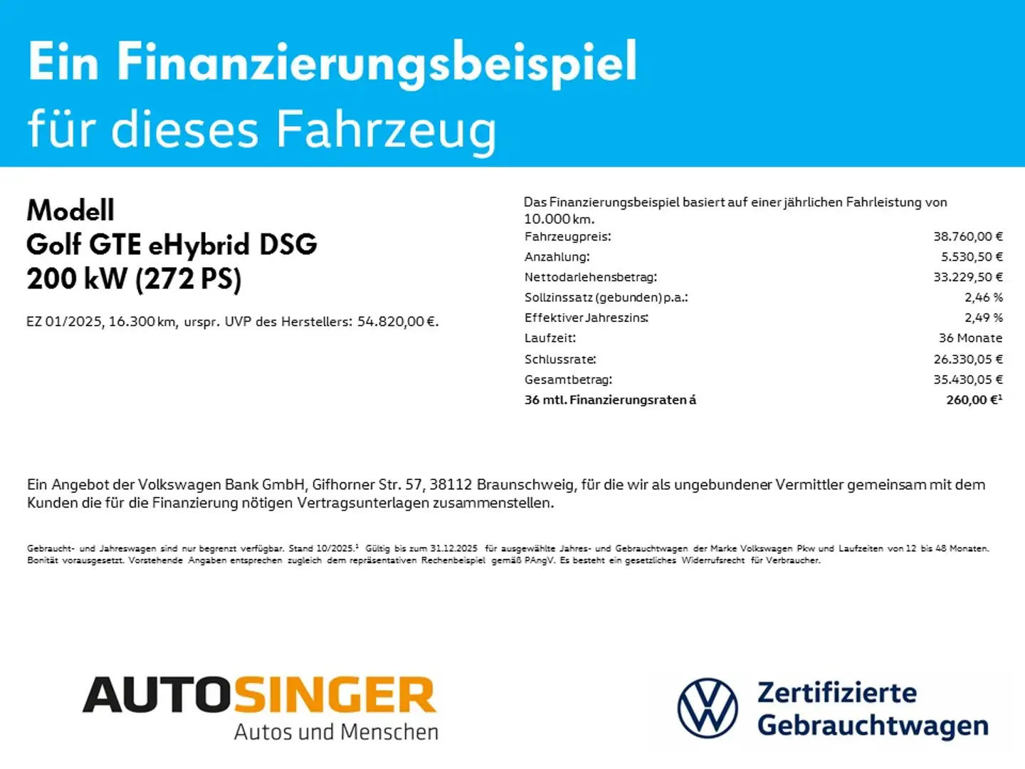 Volkswagen Golf GTE eHybrid DSG *AHK*IQ-L*ACC*HUD*NAV*R-CAM Blau - 2