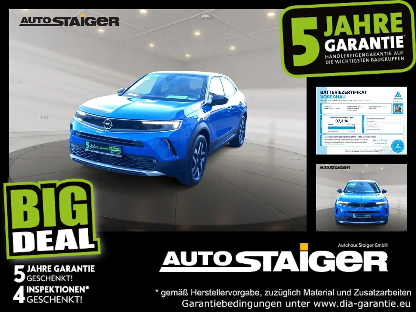 Opel Mokka-E Mokka e Elegance Klimaautomatik, PDC, Alu, SHZ Blau - 1