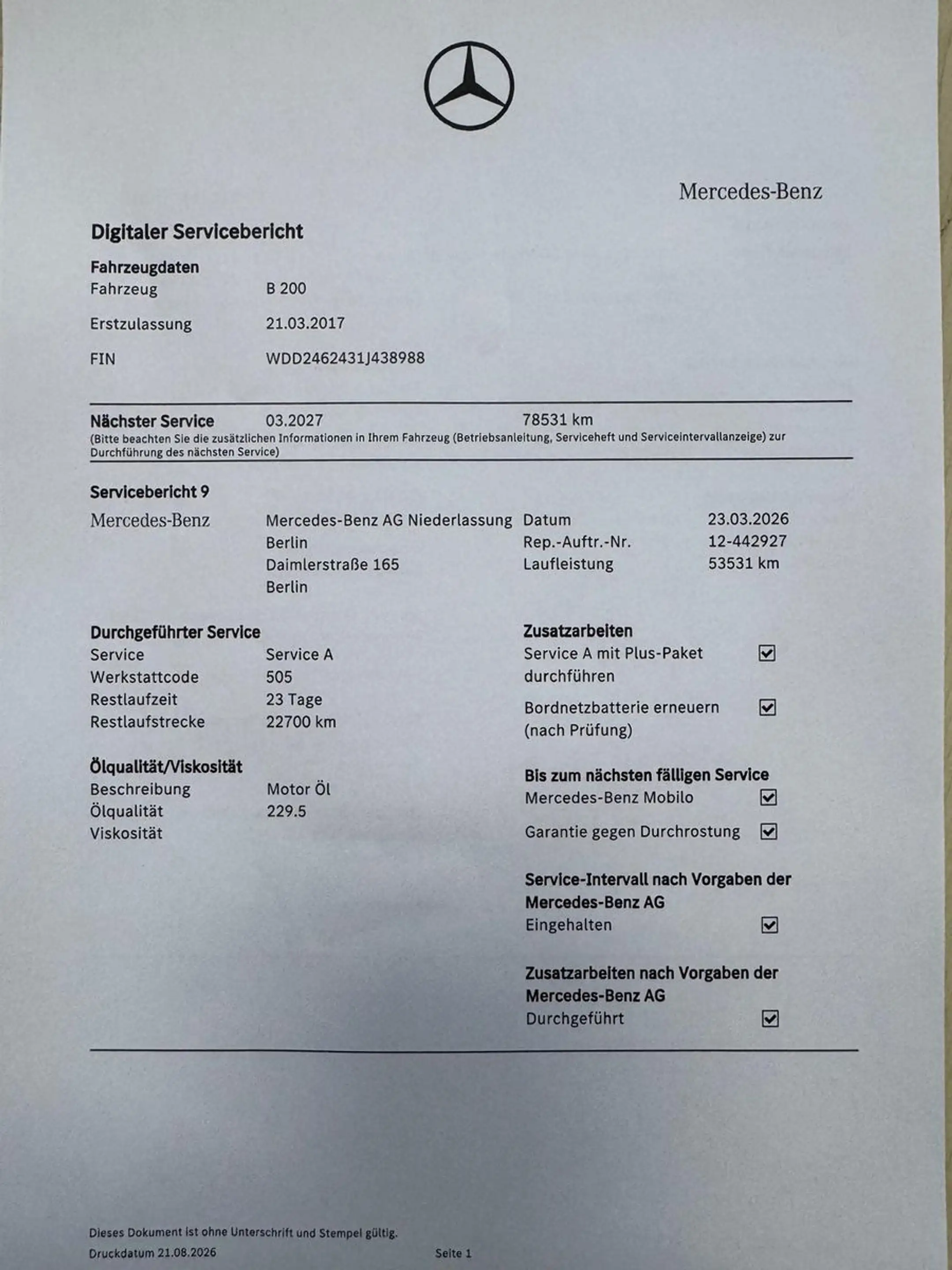 Mercedes-Benz B 200 Edition Urban Automatik * Aus 1. Hand * — photo 9