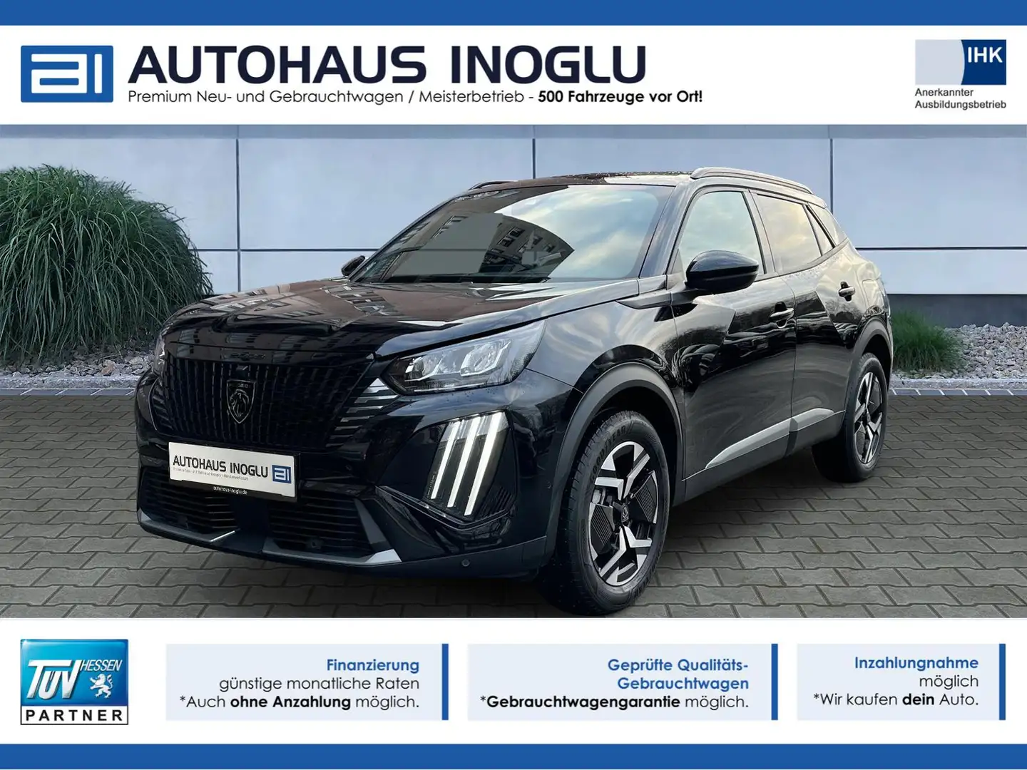 Peugeot 2008 Allure 130 EAT8 Multimedia+SHZ+360° Kam+ACC Schwarz - 1