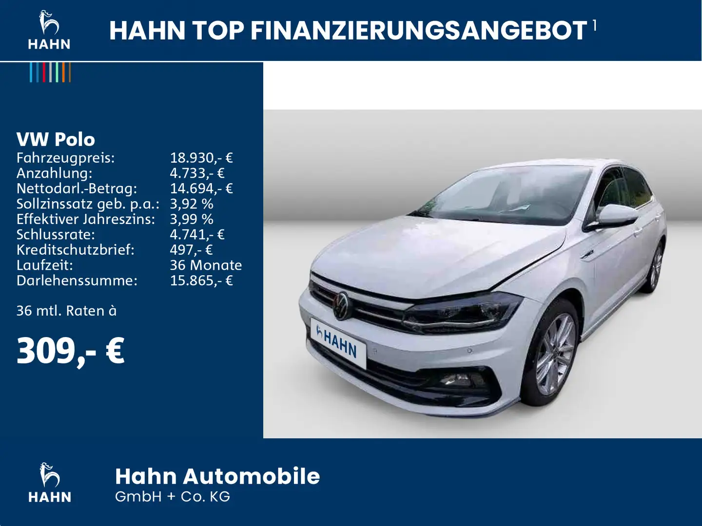 Volkswagen Polo 1.0 TSI Highline R-Line Ext. LED PDC Sitzhe Blanc - 2