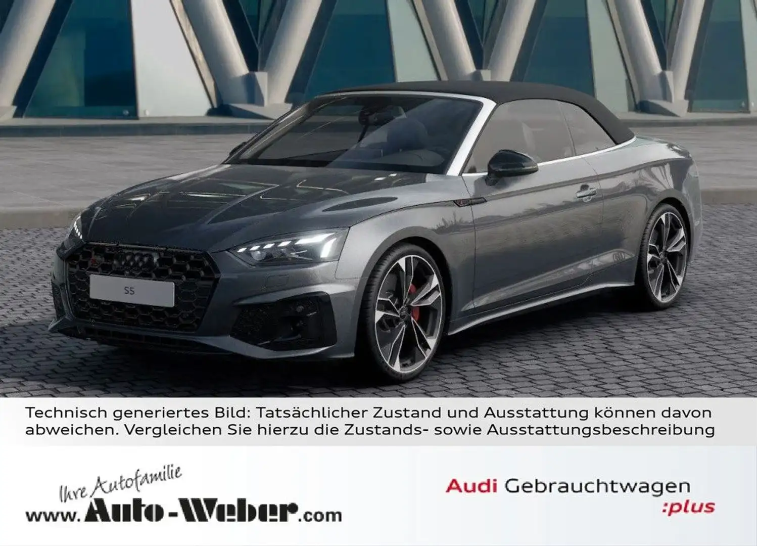 Audi S5 Cabriolet TFSI qu comp+ BLACK VC KOPFRAUMHZ Gris - 1