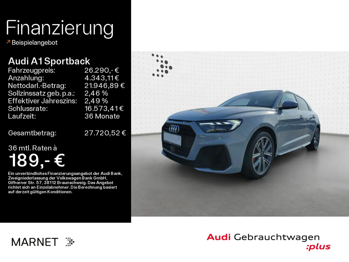 Audi A1 30 TFSI S line*Navi*LED*Alu*PDC*Vir Grau - 1