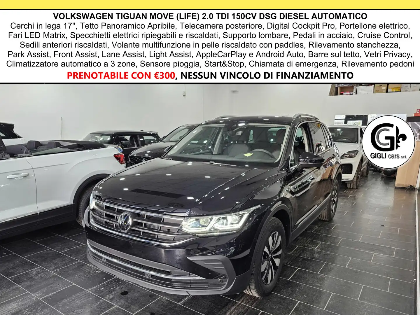Volkswagen Tiguan MOVE C.Lega17" AppleCarPlay Telecamera Tetto Life Schwarz - 1