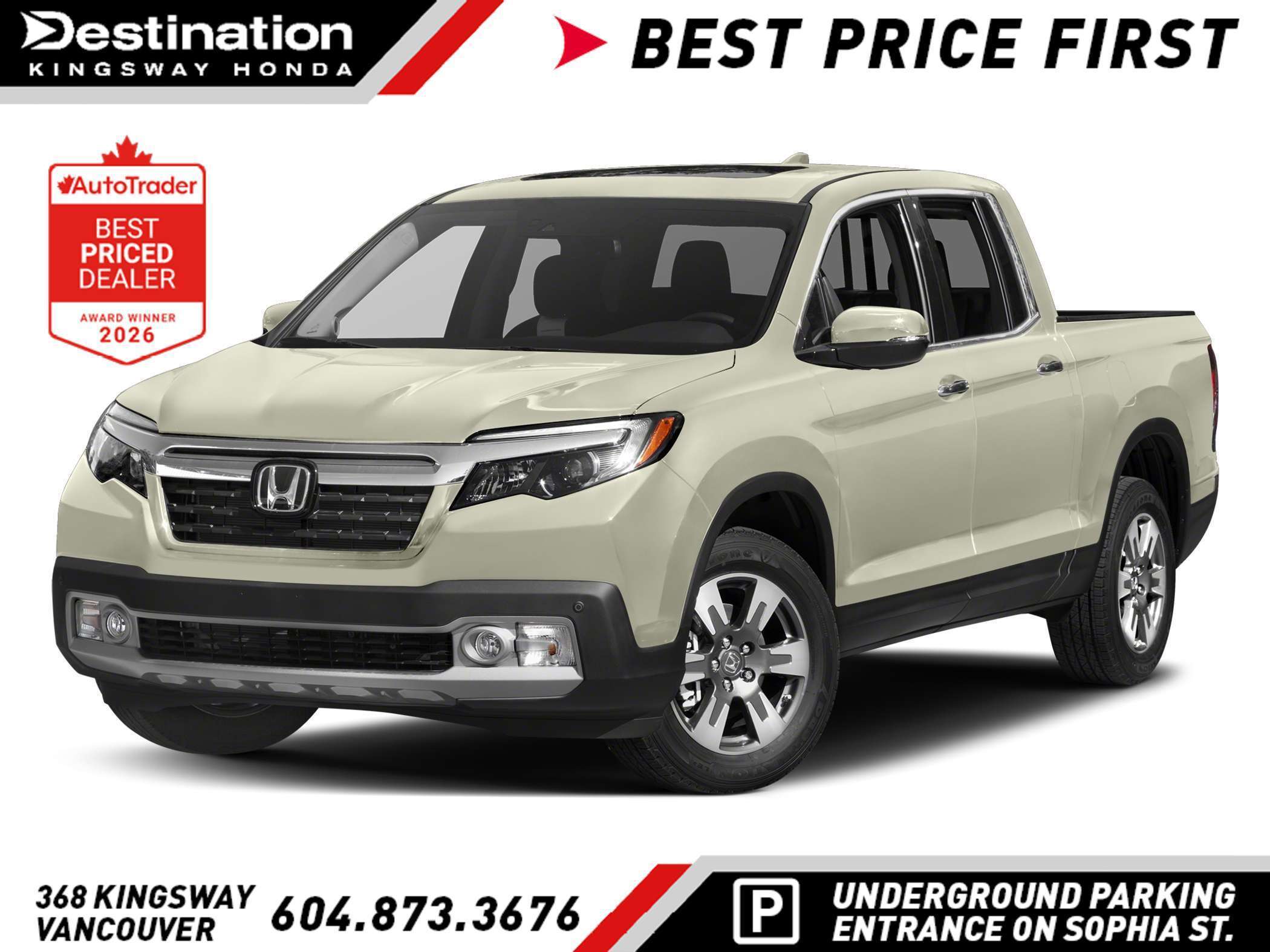 White Diamond Pearl 2017 Honda Ridgeline Pickup Truck Automatic