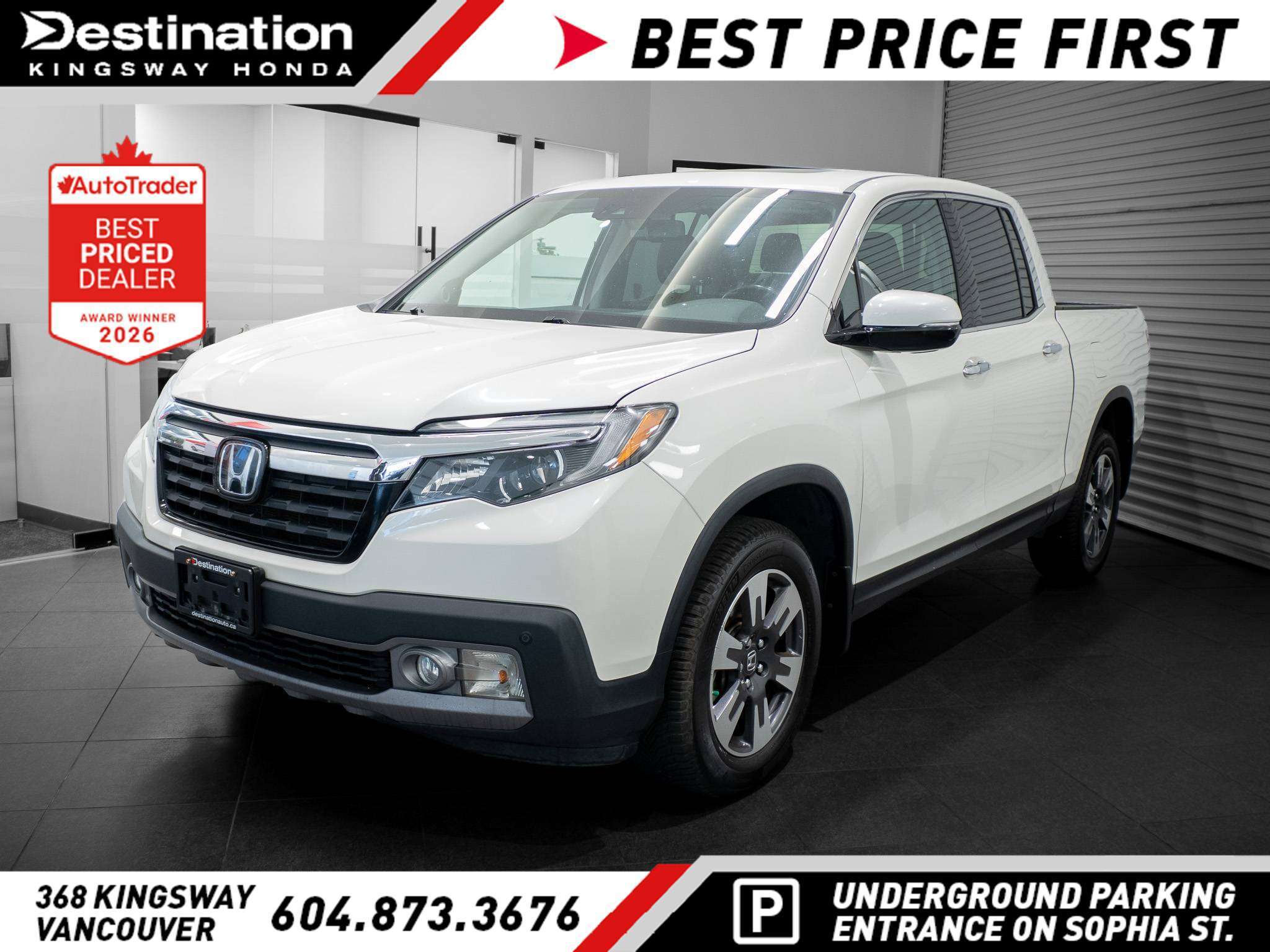 White Diamond Pearl 2017 Honda Ridgeline Pickup Truck  Automatic