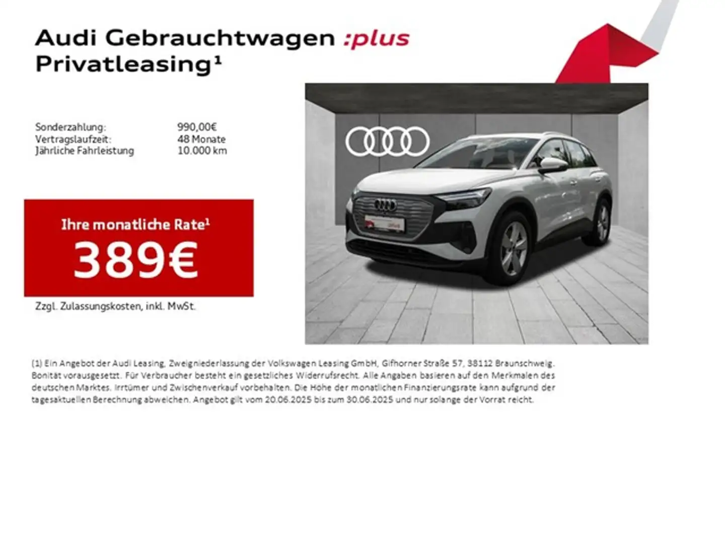 Audi Q4 e-tron 45 LM19 AHK GJR Sports. Smartph. interf. 4S Blanc - 2