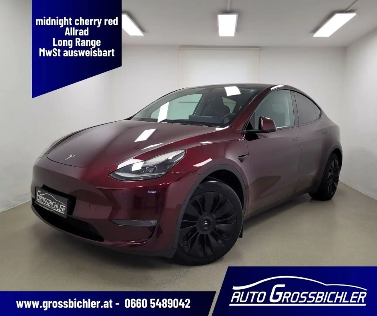 Tesla Model Y Long Range AWD 79kWh, netto 34.500 leasingfähig... Rot - 1