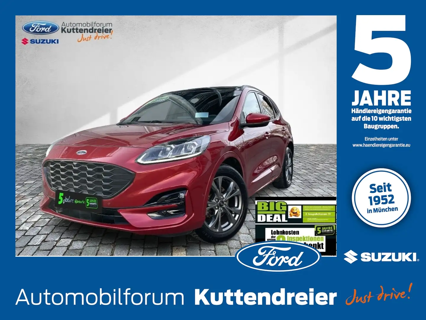 Ford Kuga ST-Line X AHK schw. Voll-LED Glasdach Navi Rouge - 1