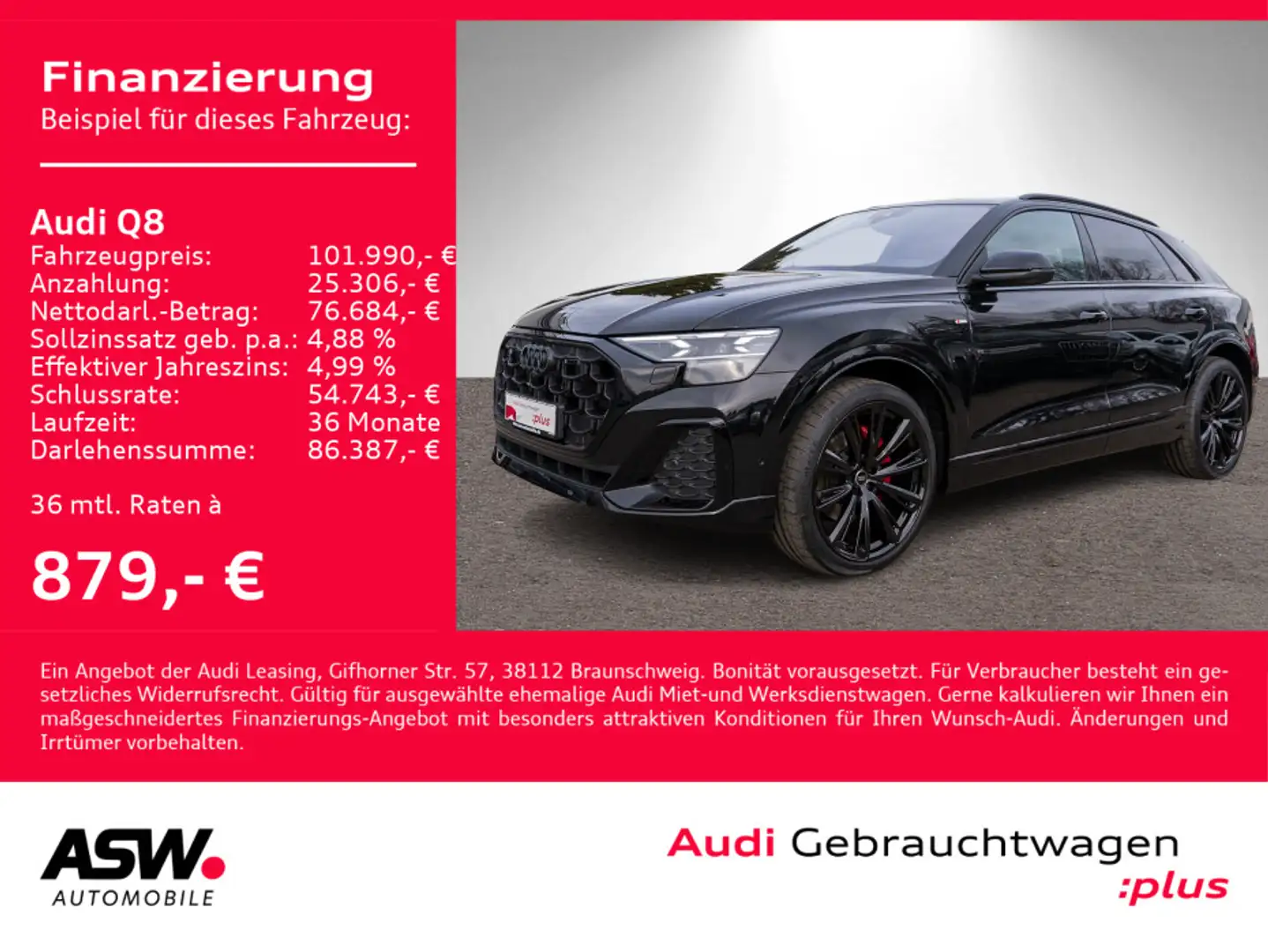Audi Q8 50TDI S line quattro Navi Matrix StandHz 360° Schwarz - 1