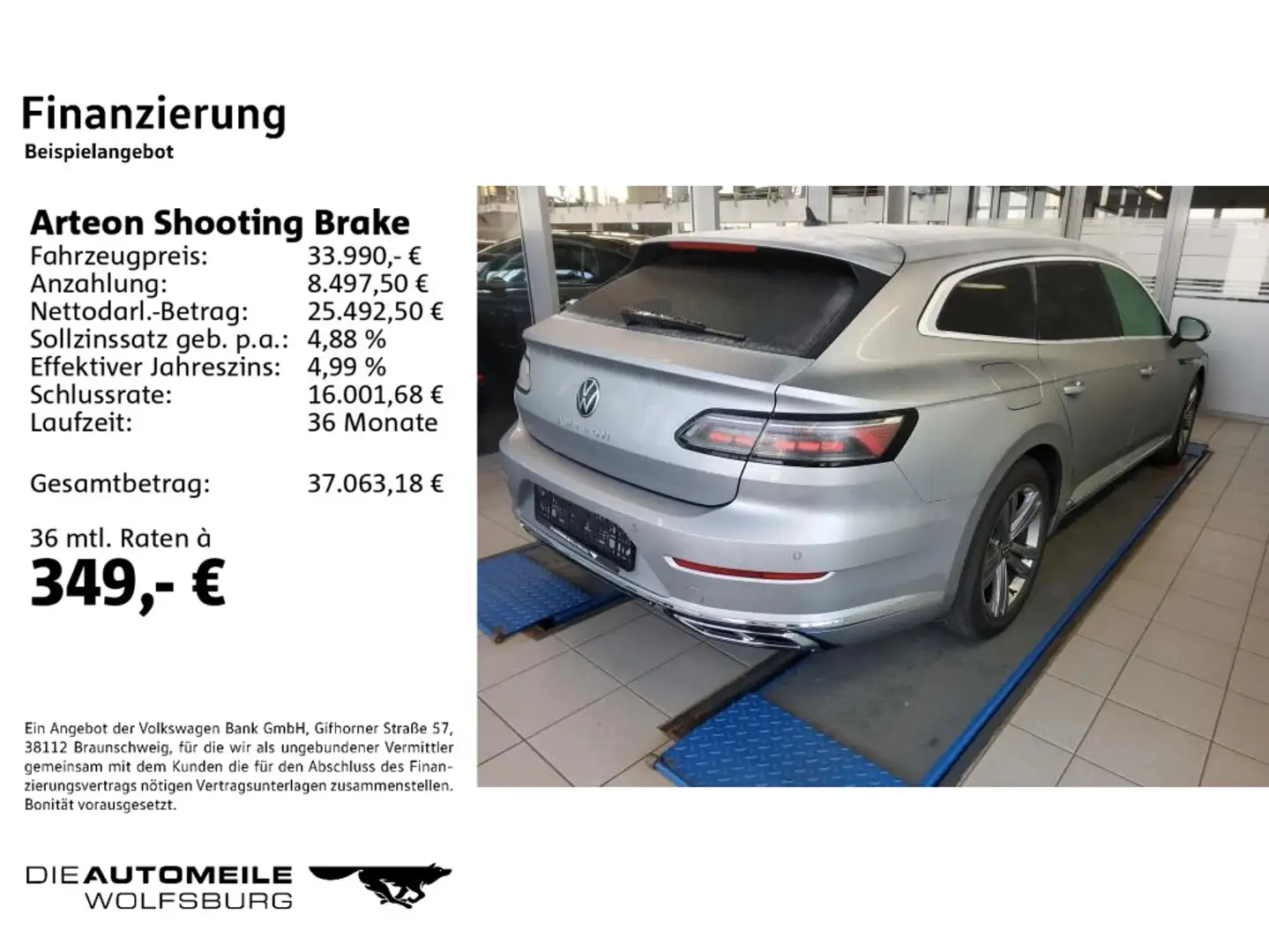 Volkswagen Arteon 2.0 TDI DSG R-Line ACC/AHK Silber - 2