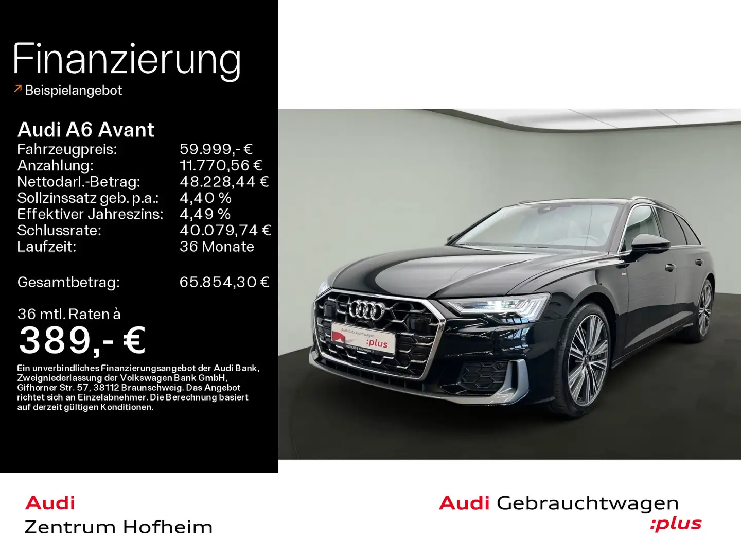 Audi A6 50 TDI qu S line tip*B&O*HUD*Standh*Mat Zwart - 1