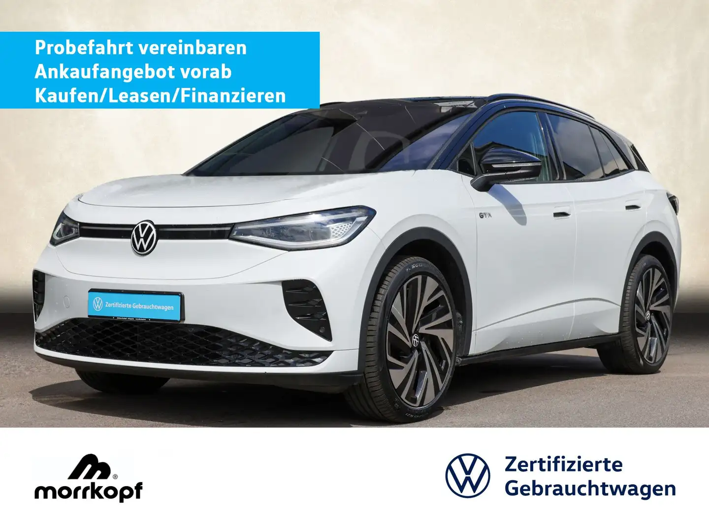 Volkswagen ID.4 GTX +PANORAMA+ACC+MAX:497KM+ Bluetooth Navi Weiß - 1