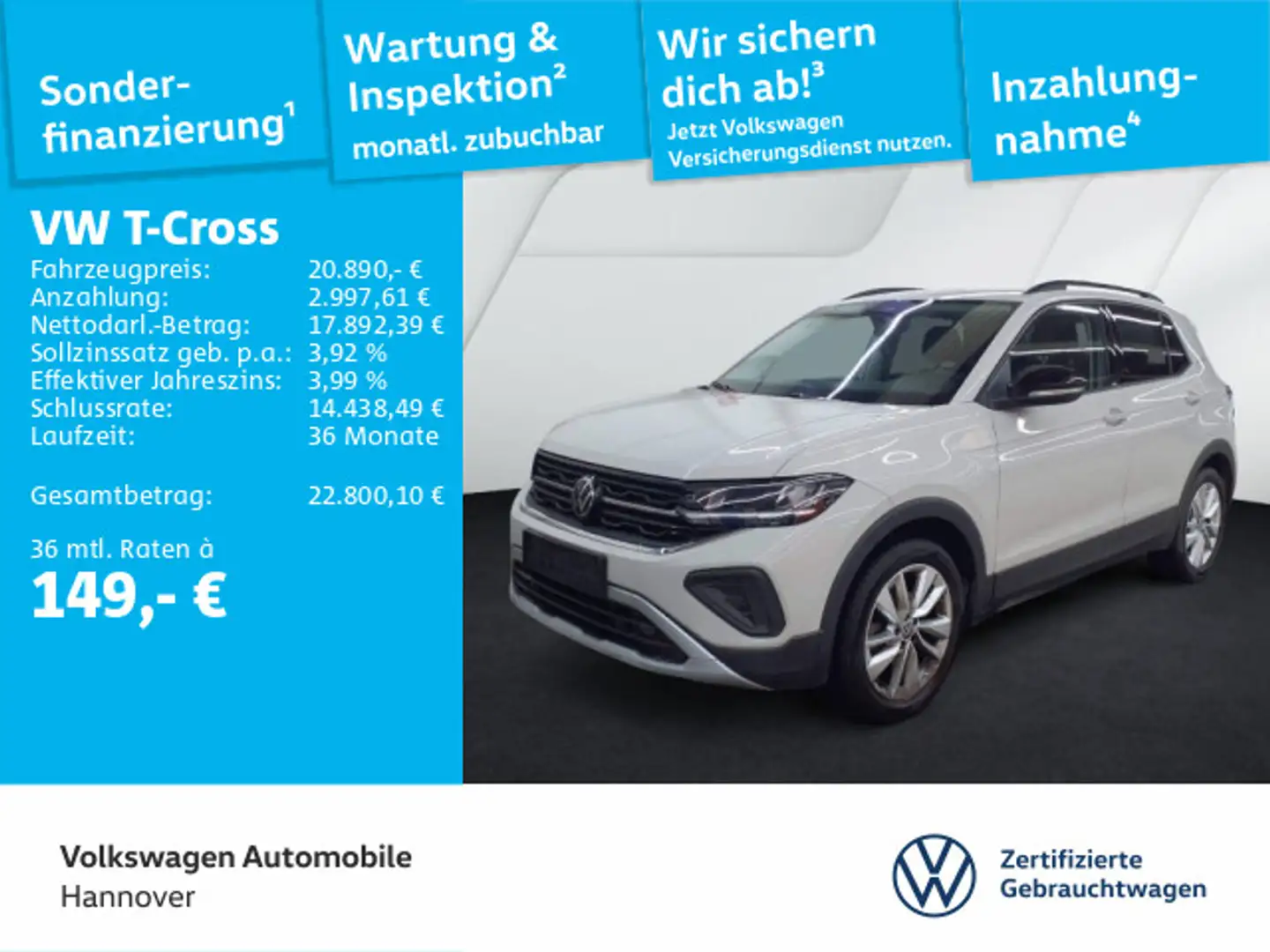 Volkswagen T-Cross 1.0 TSI Goal Navi ACC LED Dig.Cockpit SH Grau - 1