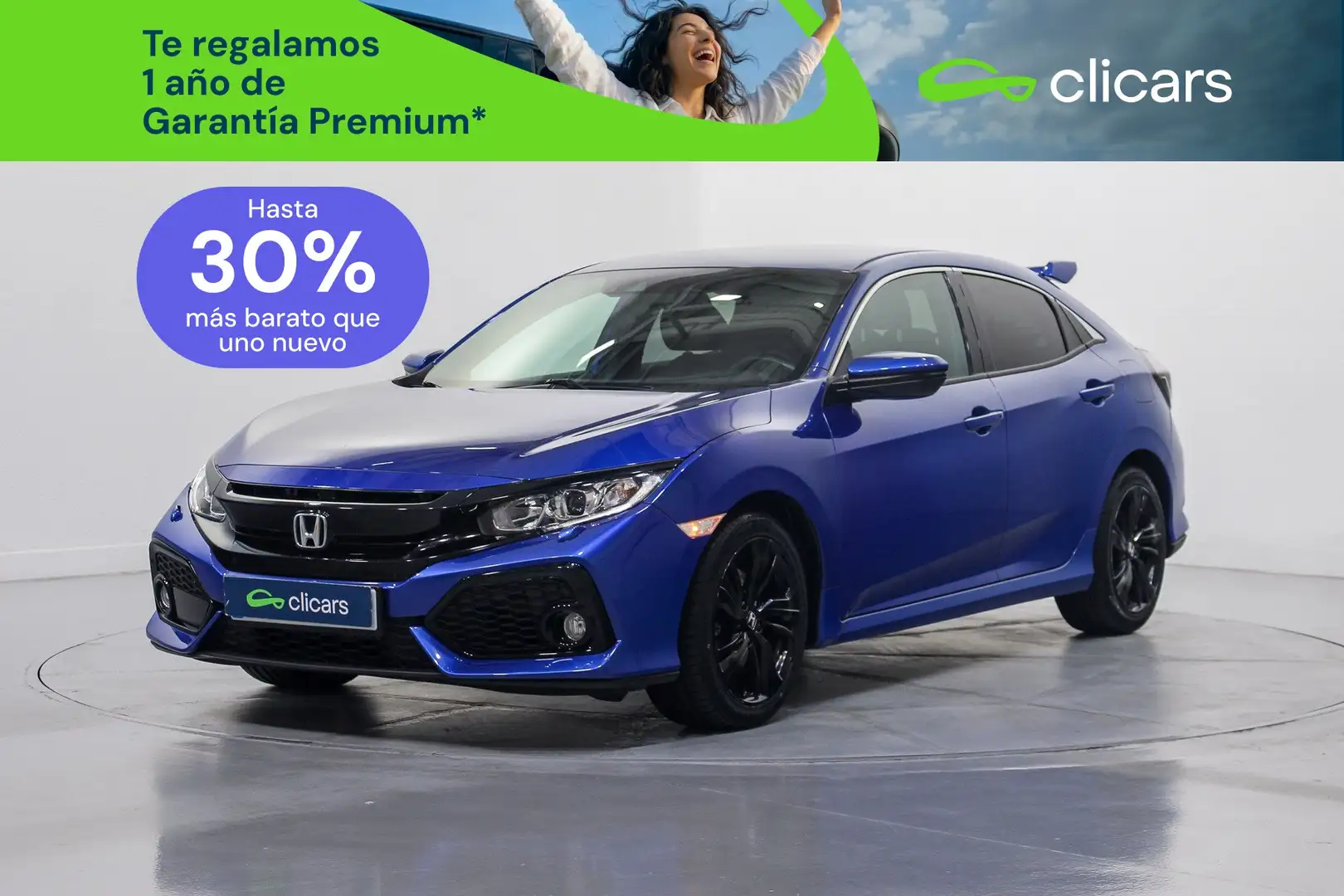 Honda Civic Sedán 1.6 i-DTEC Elegance Navi Azul - 1