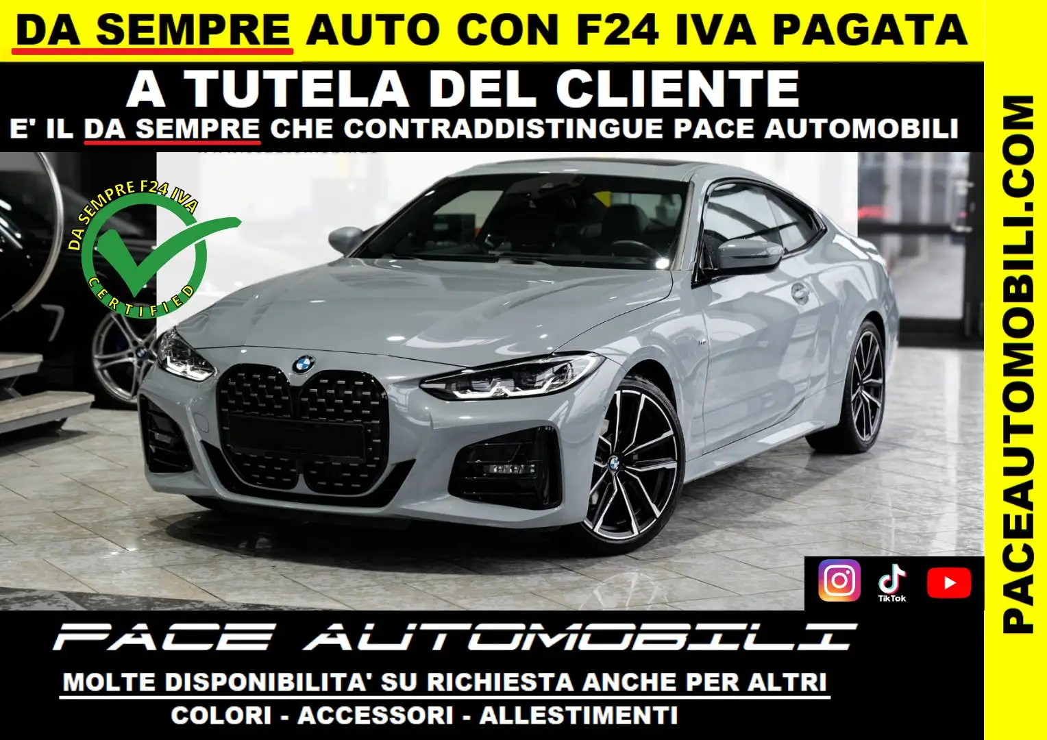 BMW 420 i M-SPORT MSPORT M SPORT BLACK PACK F1 TETTO PDC Grigio - 1