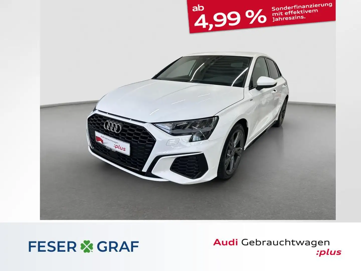 Audi A3 35 TDI S line Blanc - 1