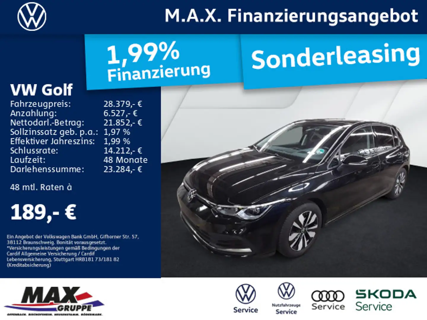 Volkswagen Golf 2.0 TDI DSG MOVE LED+PANO+KAM+AHK+HUD+ACC+ Schwarz - 1