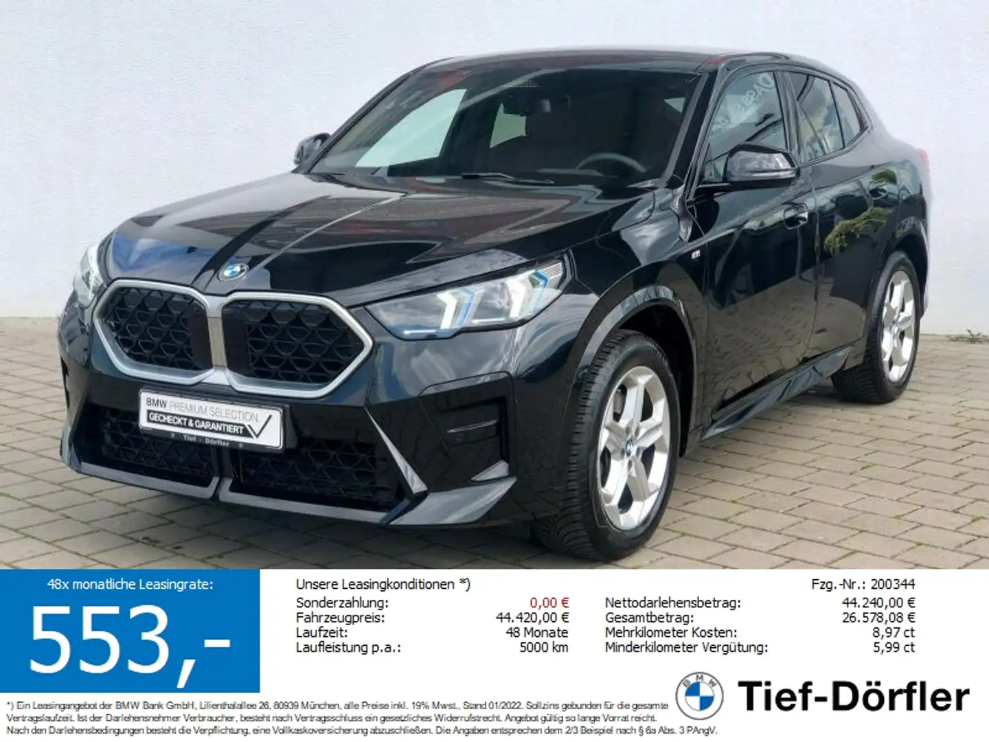 BMW X2 sDrive20i SAG M Sport AHK/ACC/hk/360/AKUSTIK Schwarz - 1