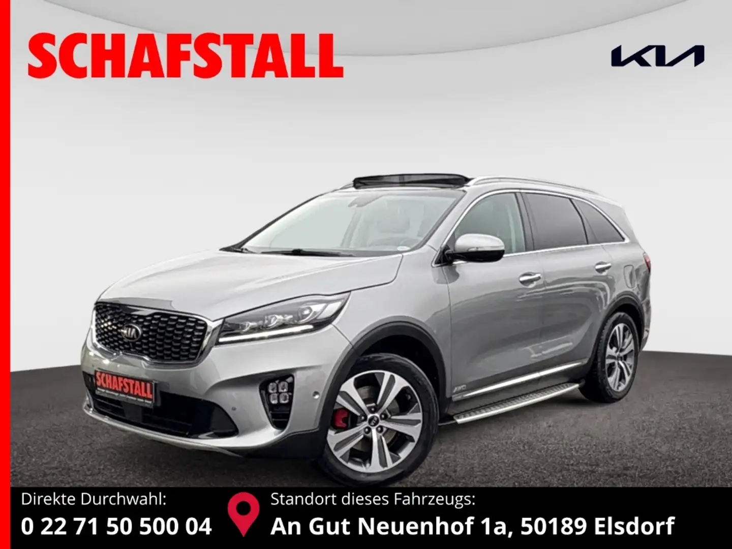 Kia Sorento GT-Line 4WD 2.2 CRDi Premium Panodach HUD Navi Har Grigio - 1
