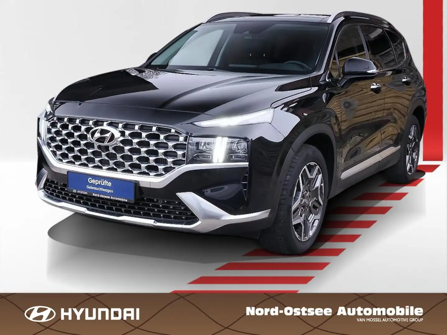 Hyundai SANTA FE PRIME 4WD NAVI KAMERA PANO SPUR LED SHZ Zwart - 1
