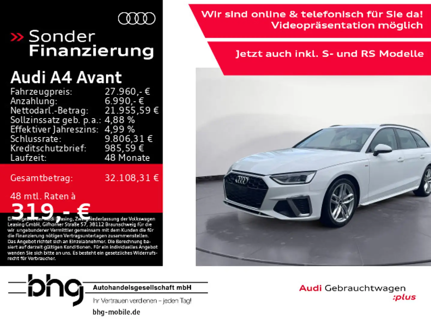 Audi A4 40 TFSI quattro S tronic S line Blanc - 1