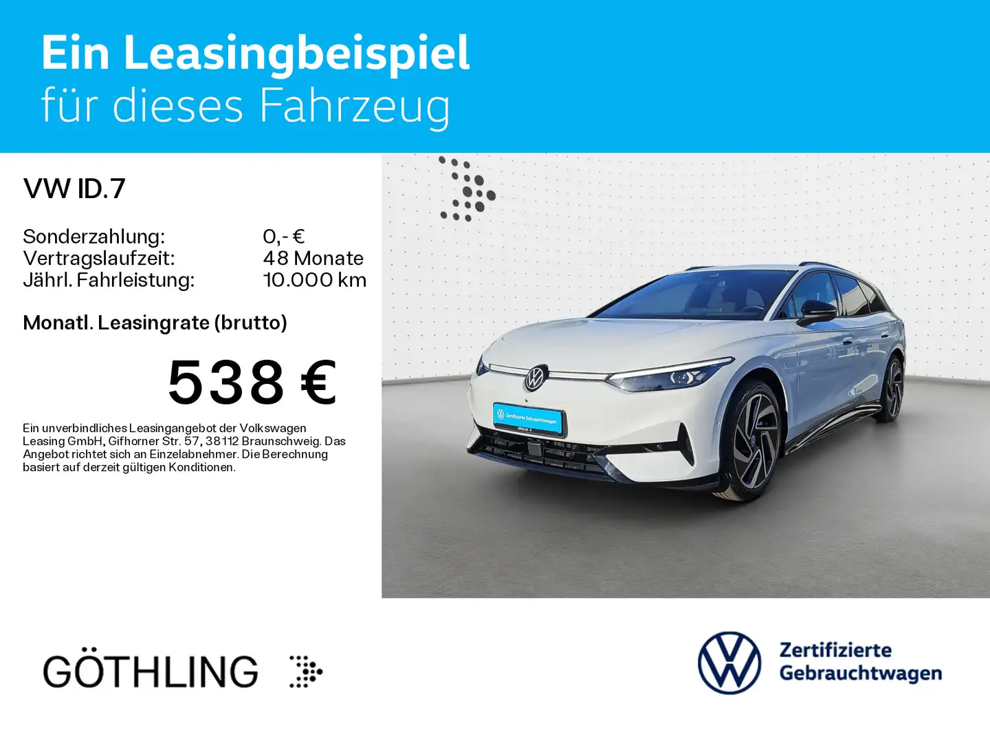 Volkswagen ID.7 Tourer Pro S*NAVI*AHK*WP*KAM*DCC*Assist*IQ- Weiß - 2