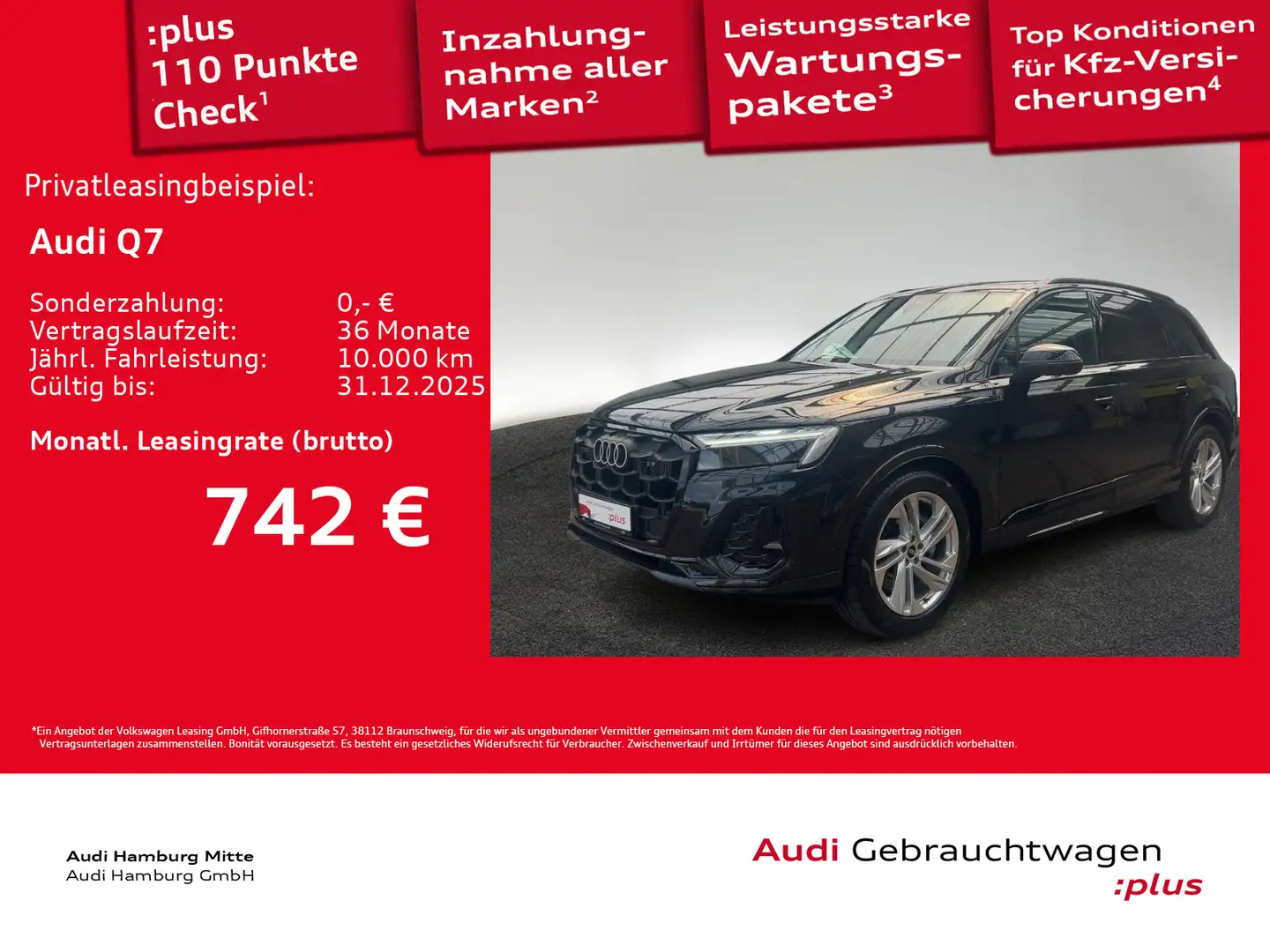 Audi Q7 50 TDI S line quattro tiptronic AHK Luft LM20 Schwarz - 1