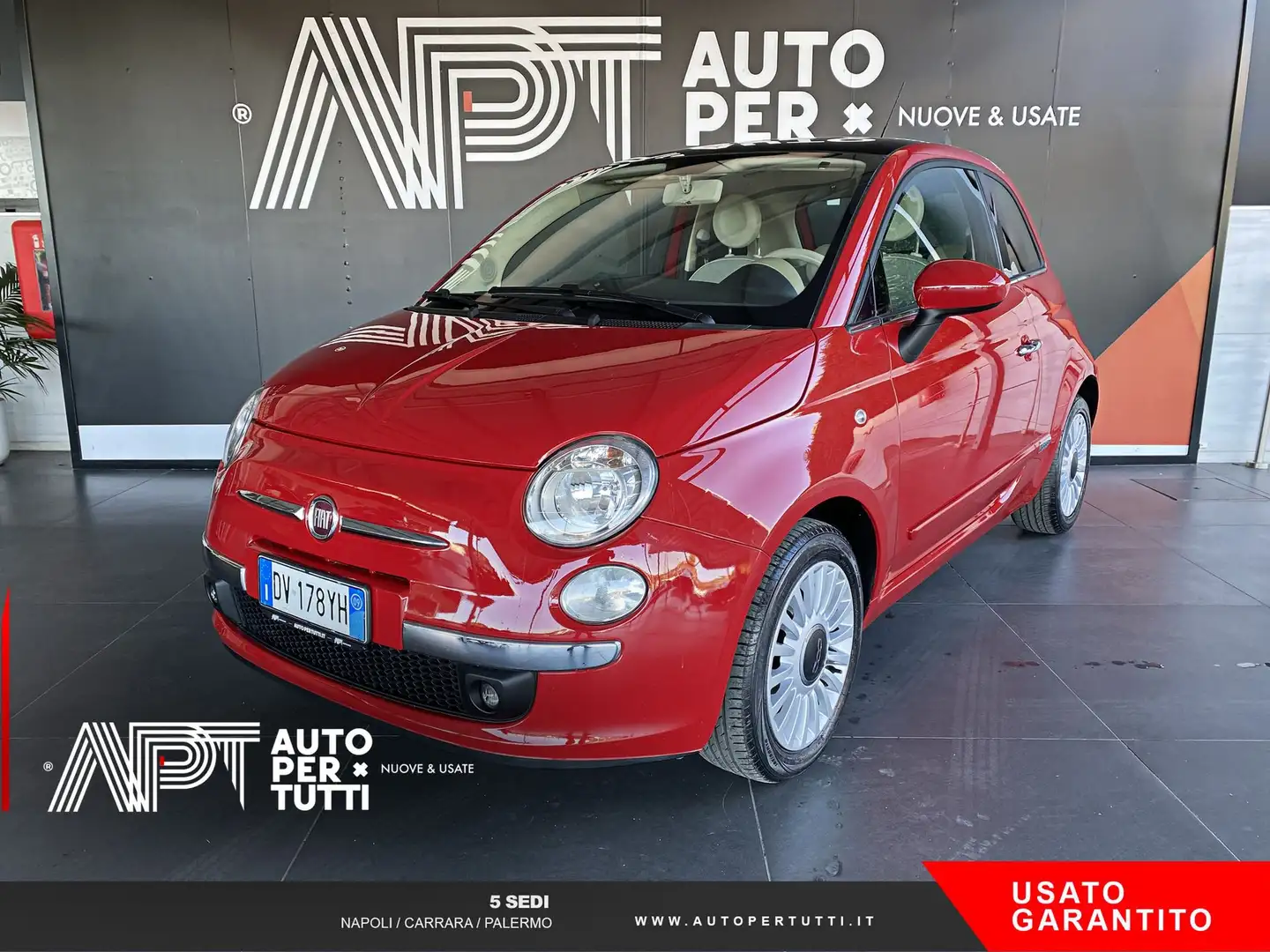Fiat 500 500 1.2 Lounge 69cv Rouge - 1