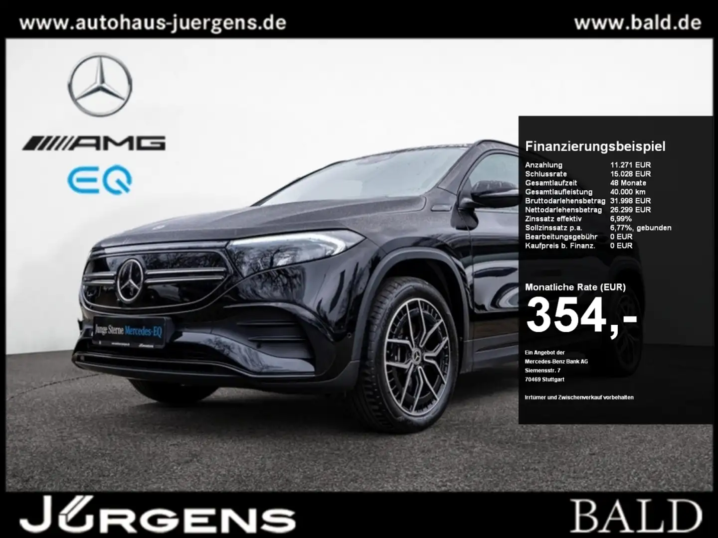 Mercedes-Benz EQA 250 AMG-Sport/Navi/LED/Cam/Night/Totw/Sound Noir - 1