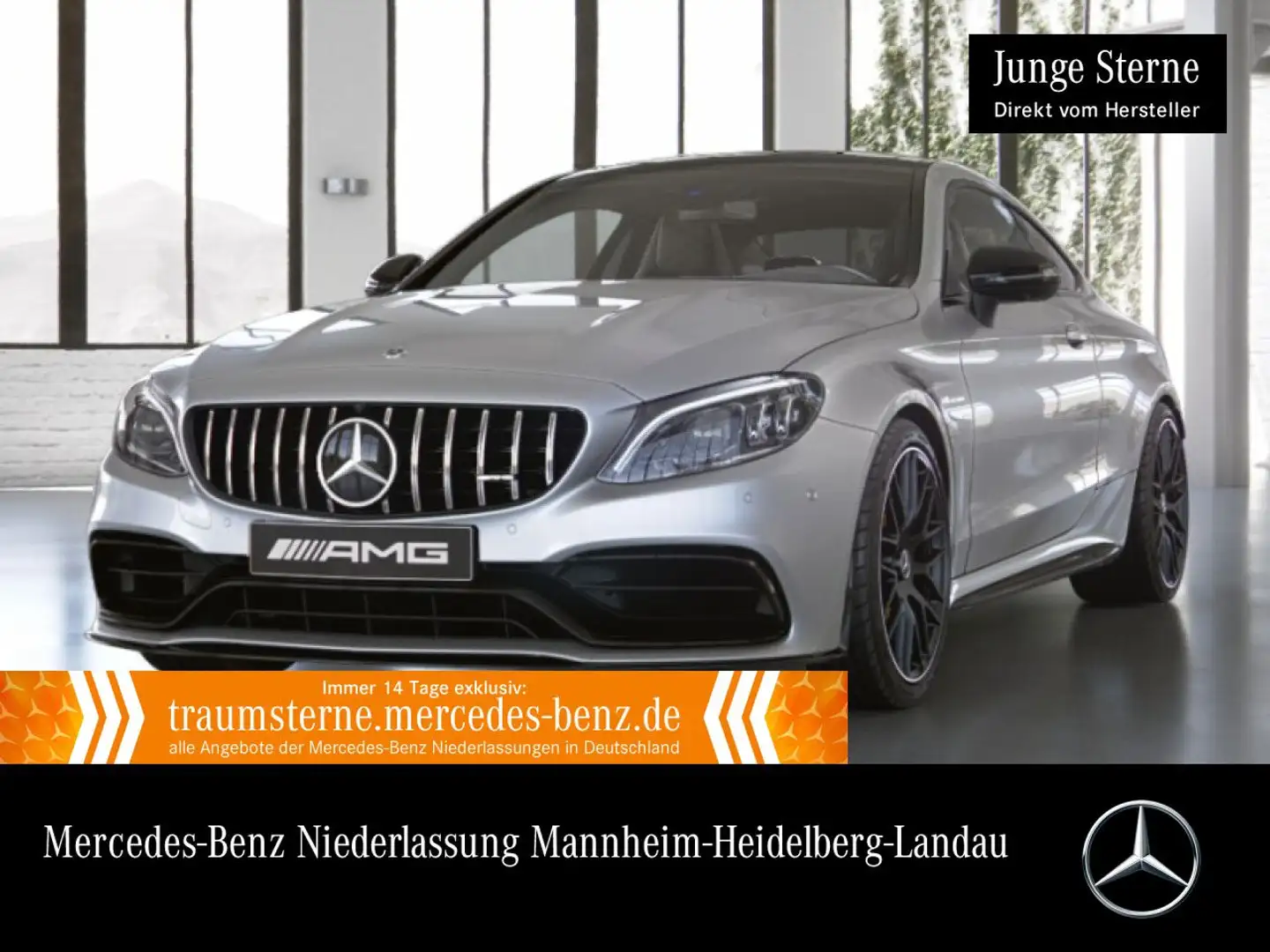 Mercedes-Benz C 63 AMG C 63 S Coupé NIGHT+PANO+360+MULTIBEAM+FAHRASS+HUD Silber - 1