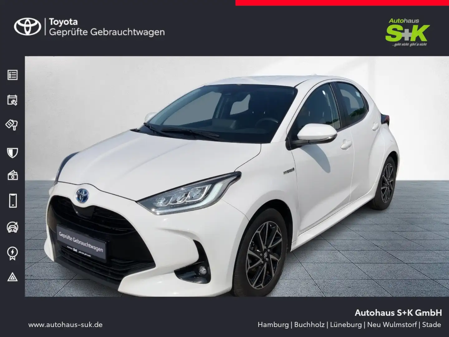 Toyota Yaris 1.5 Dual-VVT-iE Hybrid Club*8-fach bereift* Blanc - 1