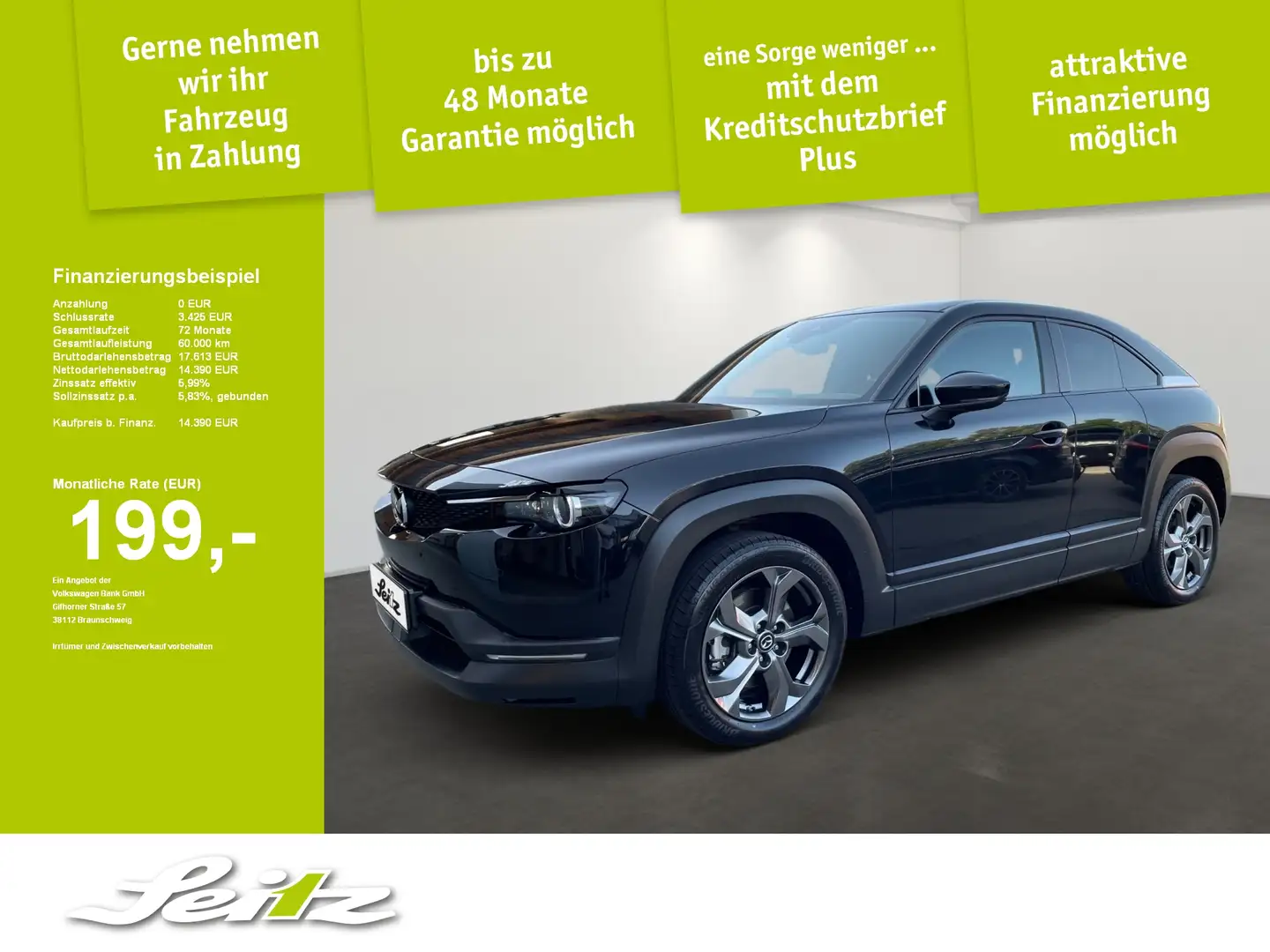 Mazda MX-30 Basis DAB*Kamera*Klima*Navi*Einparkhilfe hi Schwarz - 1