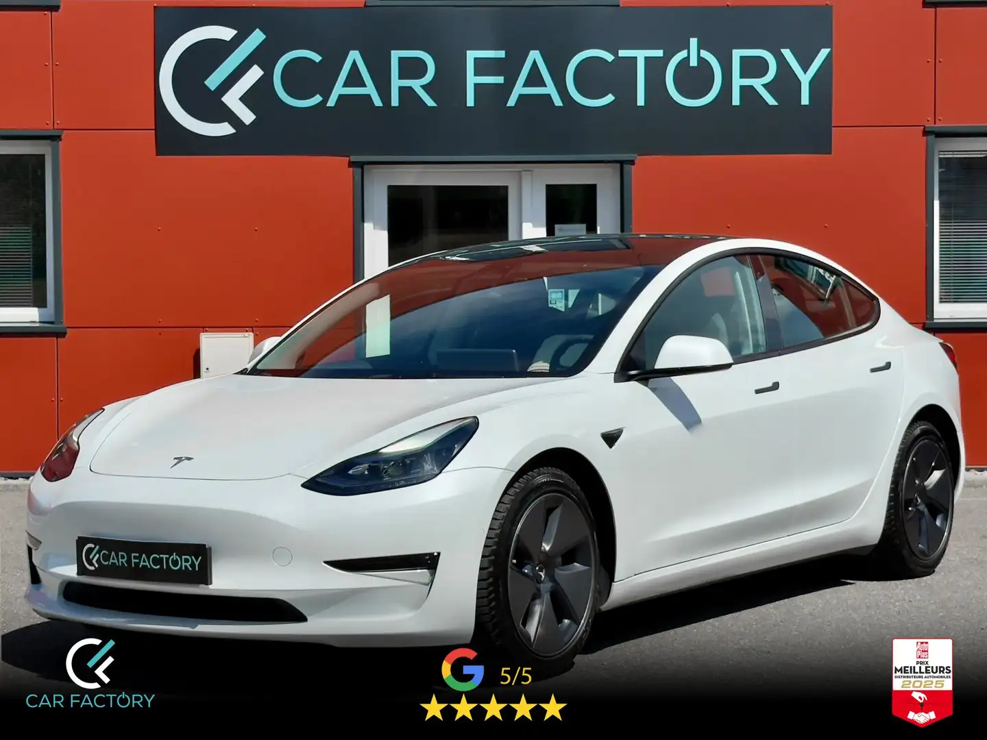 Tesla Model 3 Dual Motor TVA recup Long Range 1ère Main Attelage Blanc - 1
