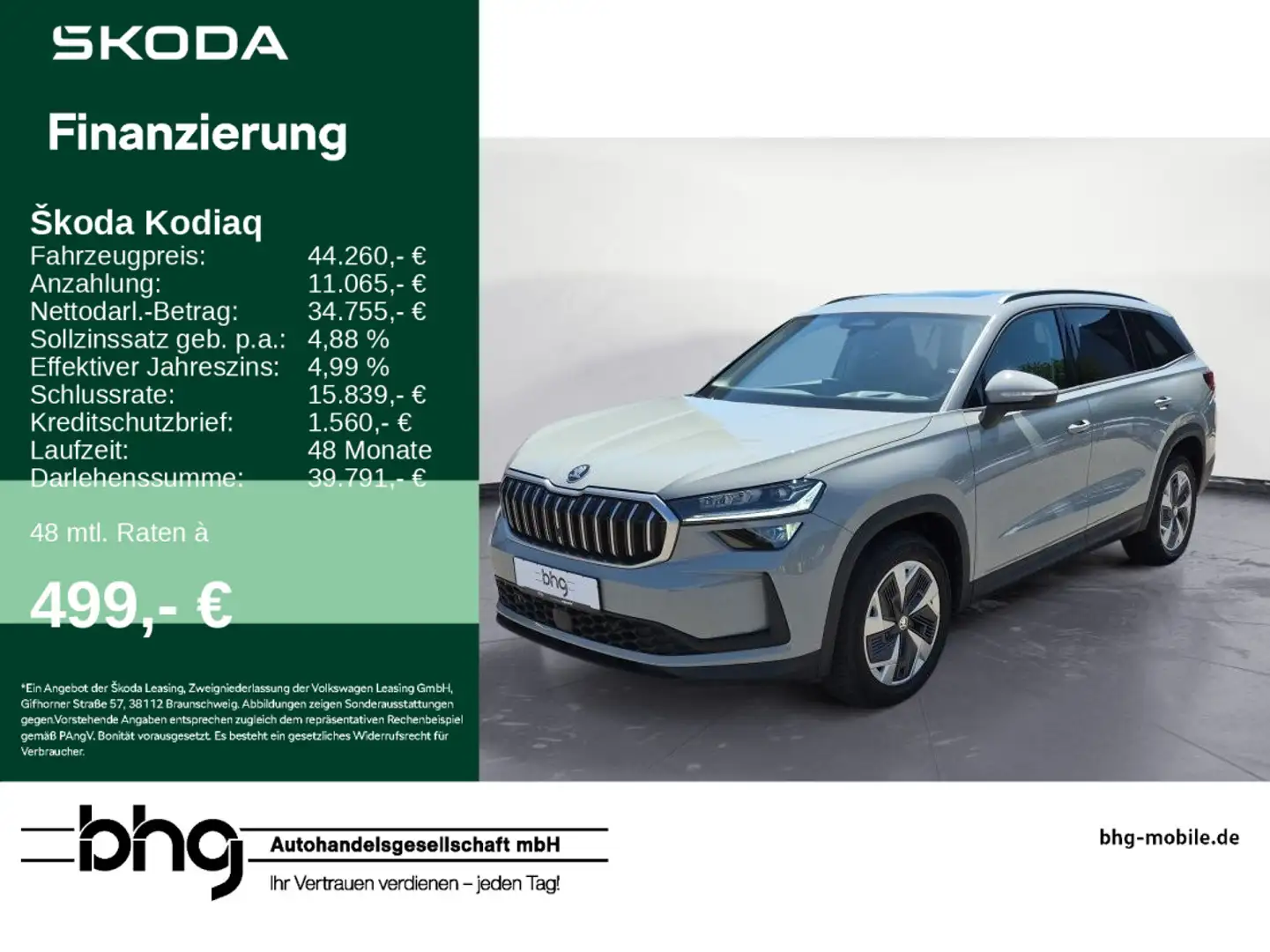 Skoda Kodiaq 2.0 TDI 4x4 DSG Selection Grau - 1