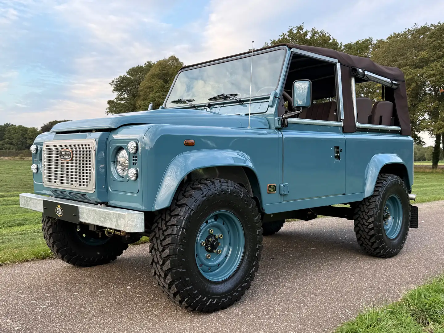 Land Rover Defender 90 Soft Top HERITAGE, TEAK , Apple Car Play Bleu - 1