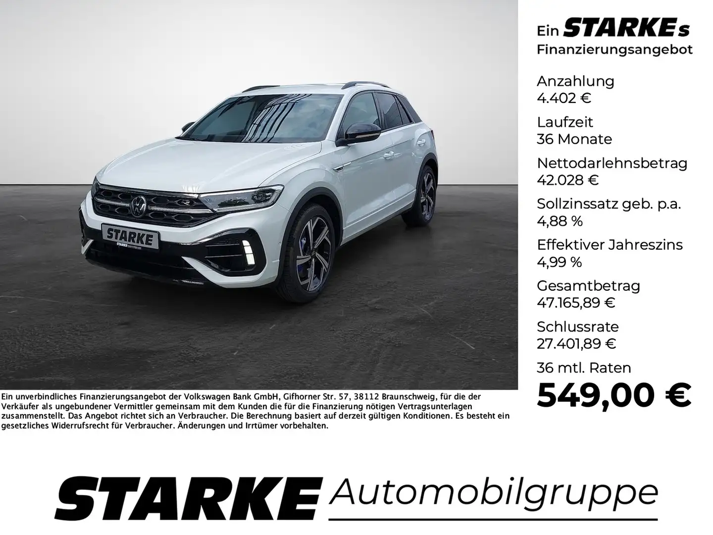 Volkswagen T-Roc R 2.0 TSI DSG 4M Black Style Weiß - 1