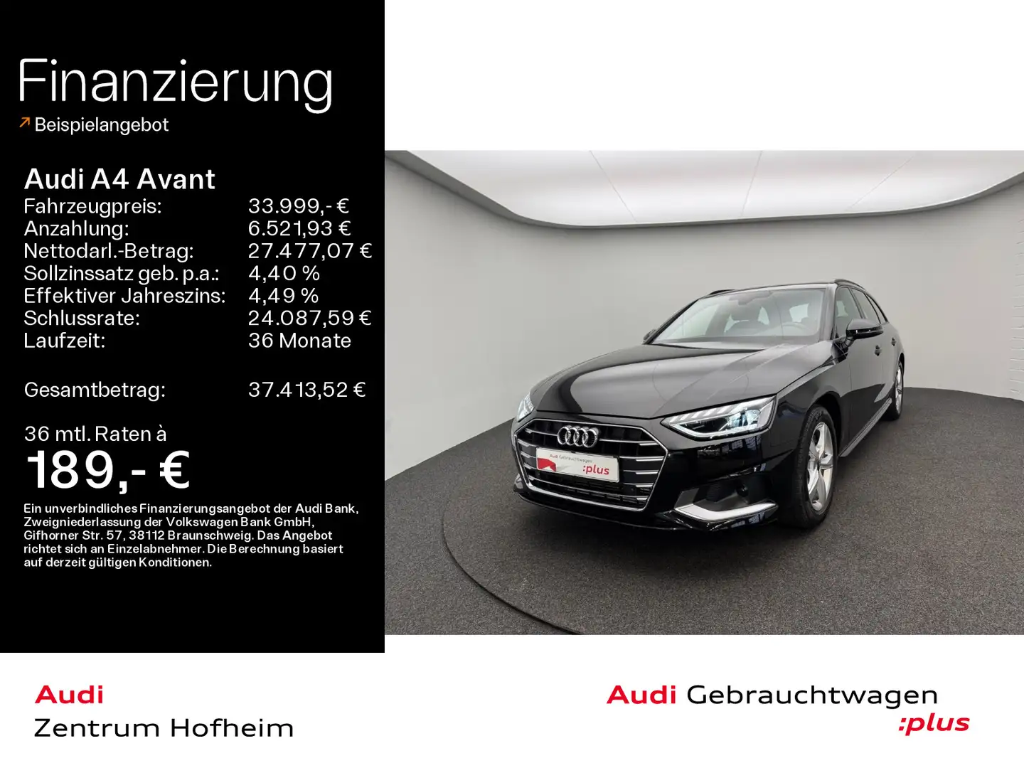 Audi A4 40 TFSI Advanced S tro*Pano*LED*Virtual Schwarz - 1