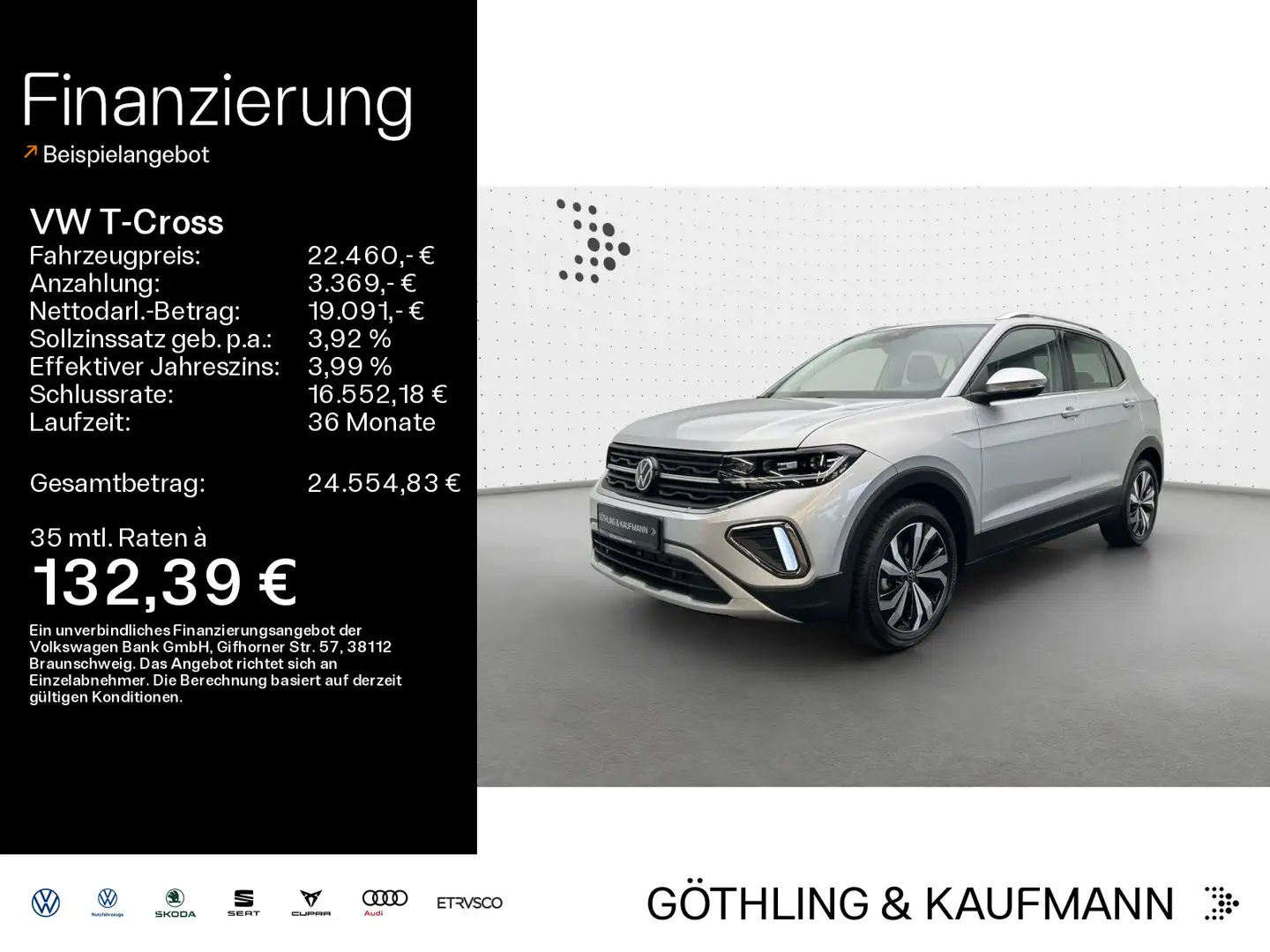 Volkswagen T-Cross Style 1.0 TSI *NAVI*KAM*MATRIX*ACC*ASG* Plateado - 1