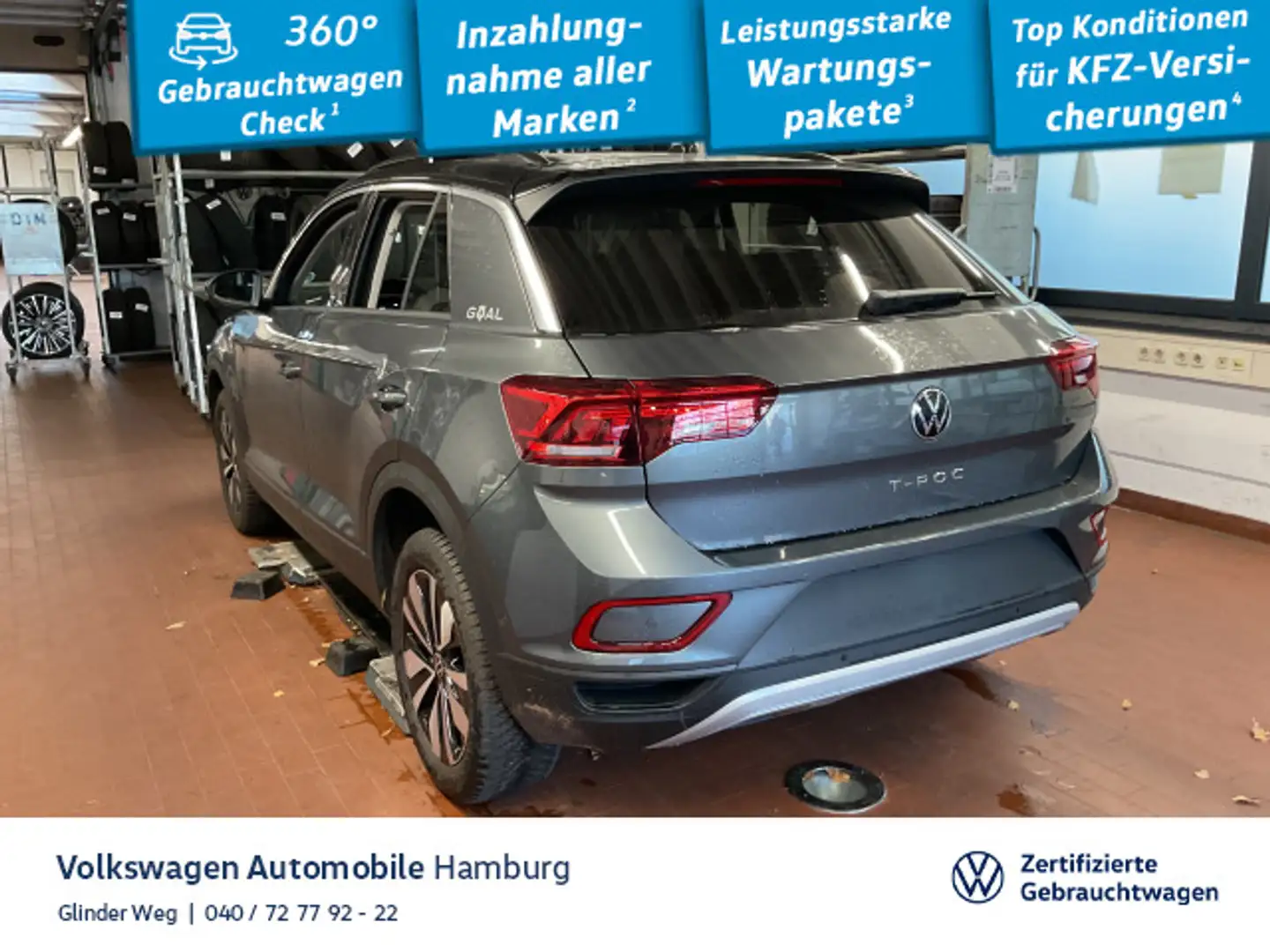 Volkswagen T-Roc 2.0 TDI Goal DSG AHK Ganzjahresreifen Navi Grau - 1