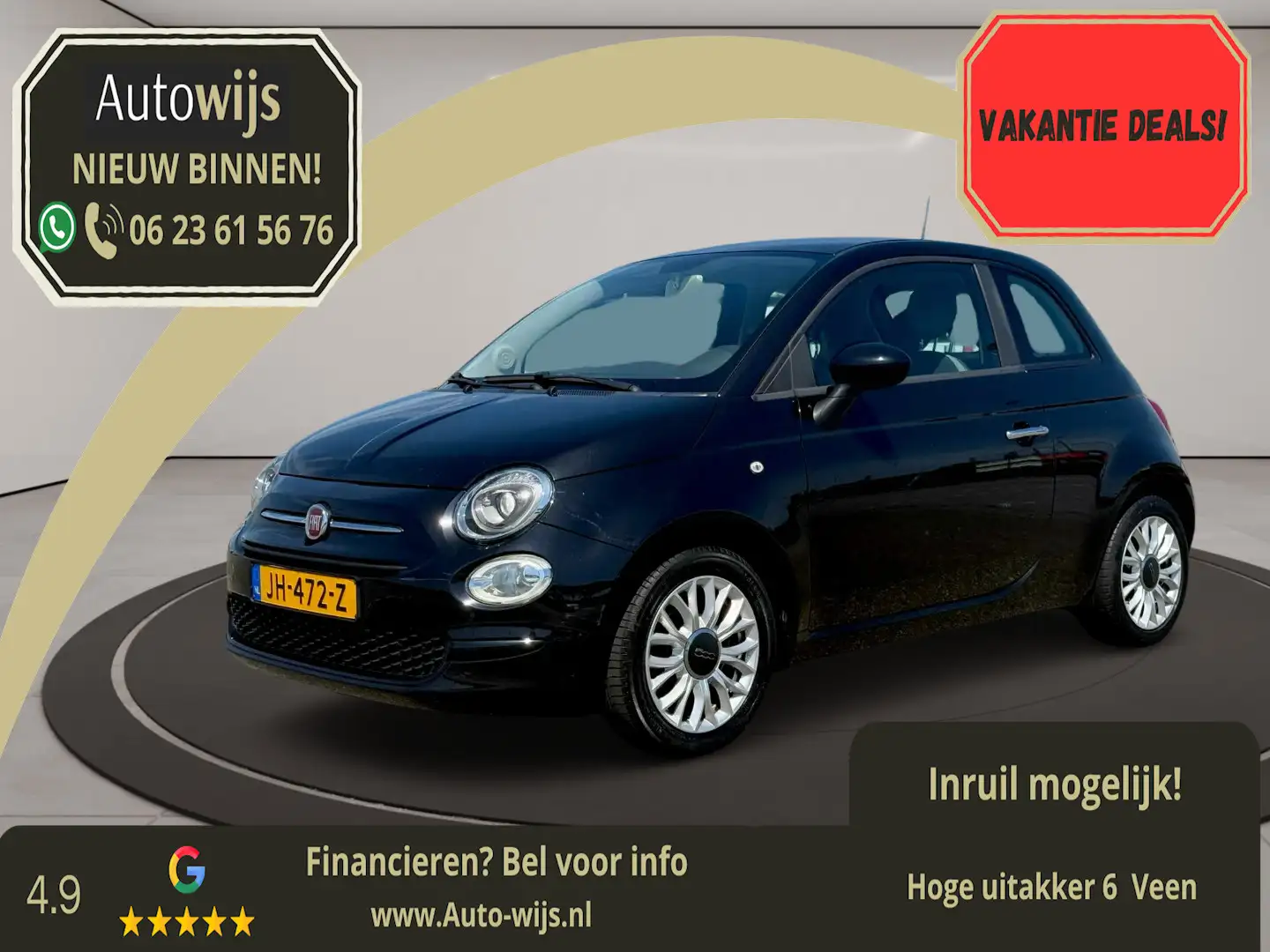Fiat 500 0.9 TwinAir Turbo Popstar|AUTOMAAT|DAB+|NL AUTO|Fa Zwart - 1