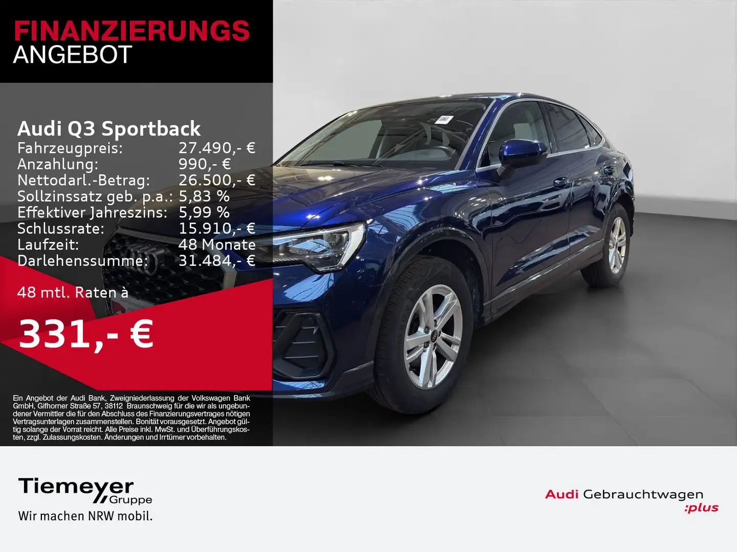 Audi Q3 35 TFSI NAVI+ AHK KAMERA SOUNDPAKET Blauw - 1