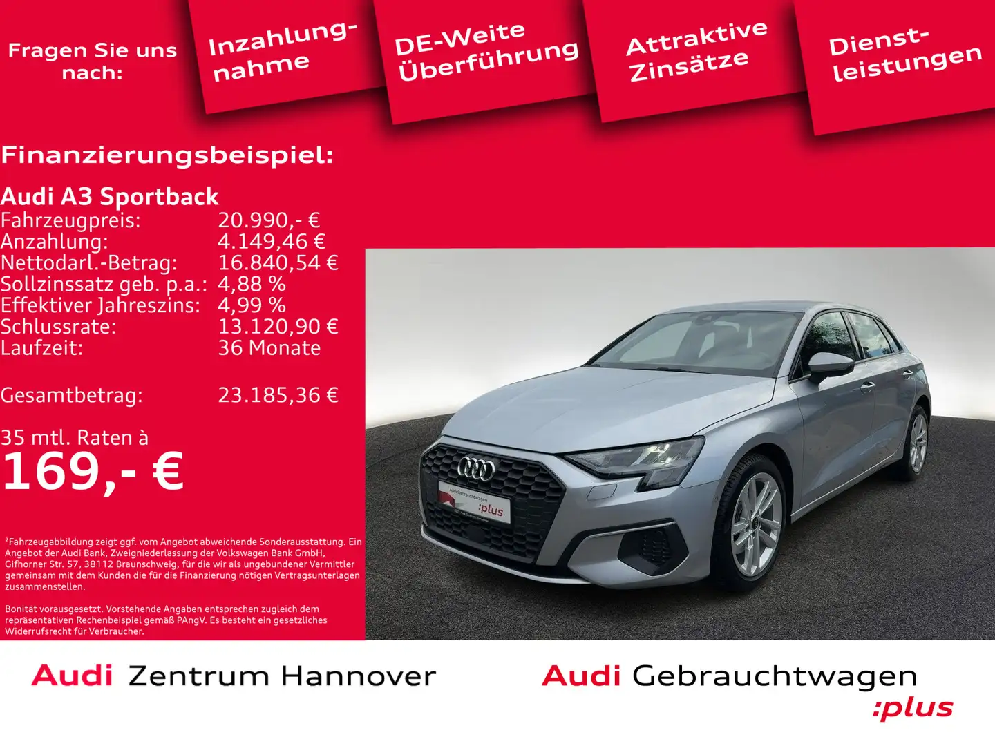Audi A3 30 TFSI virtual Navi DAB LED Argent - 1